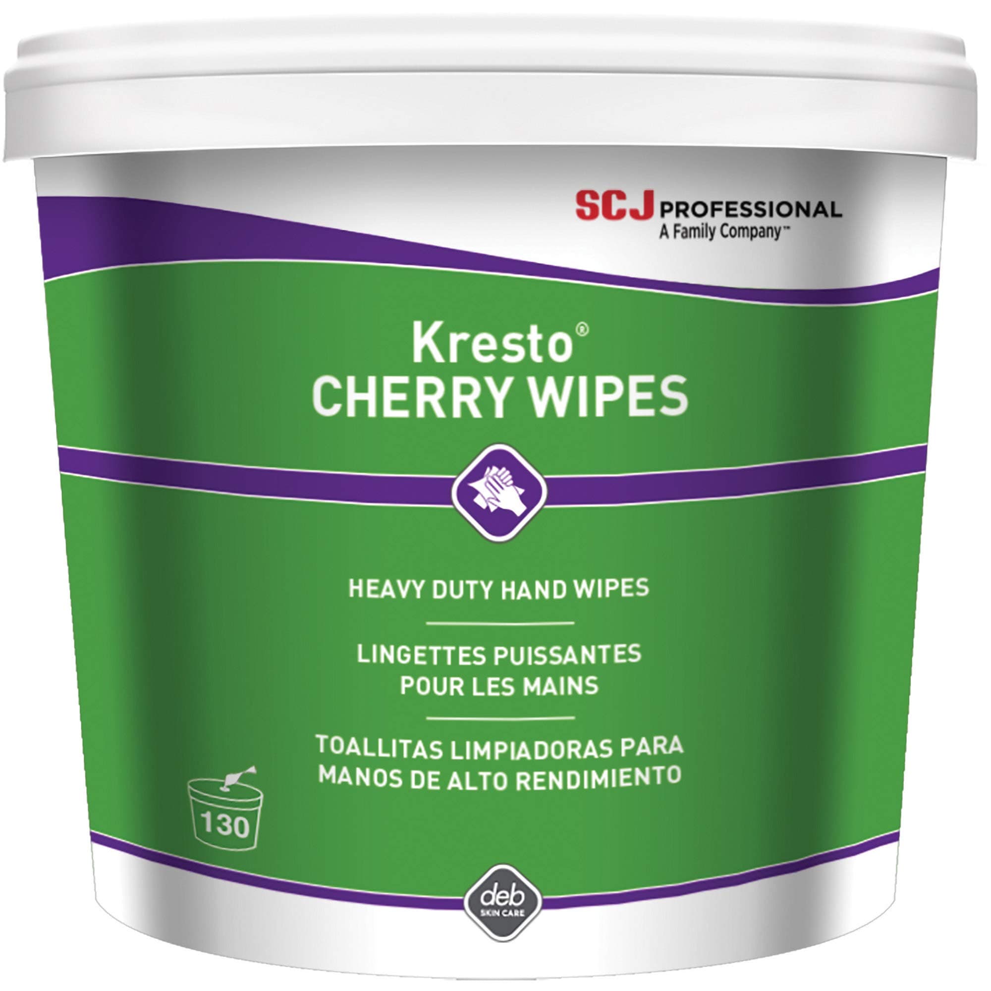 Debus KCW130W Deb Group 130 Count Bucket Kresto Cherry Scented Cleansing Wipes, Plastic, 1" x 1" x 1"