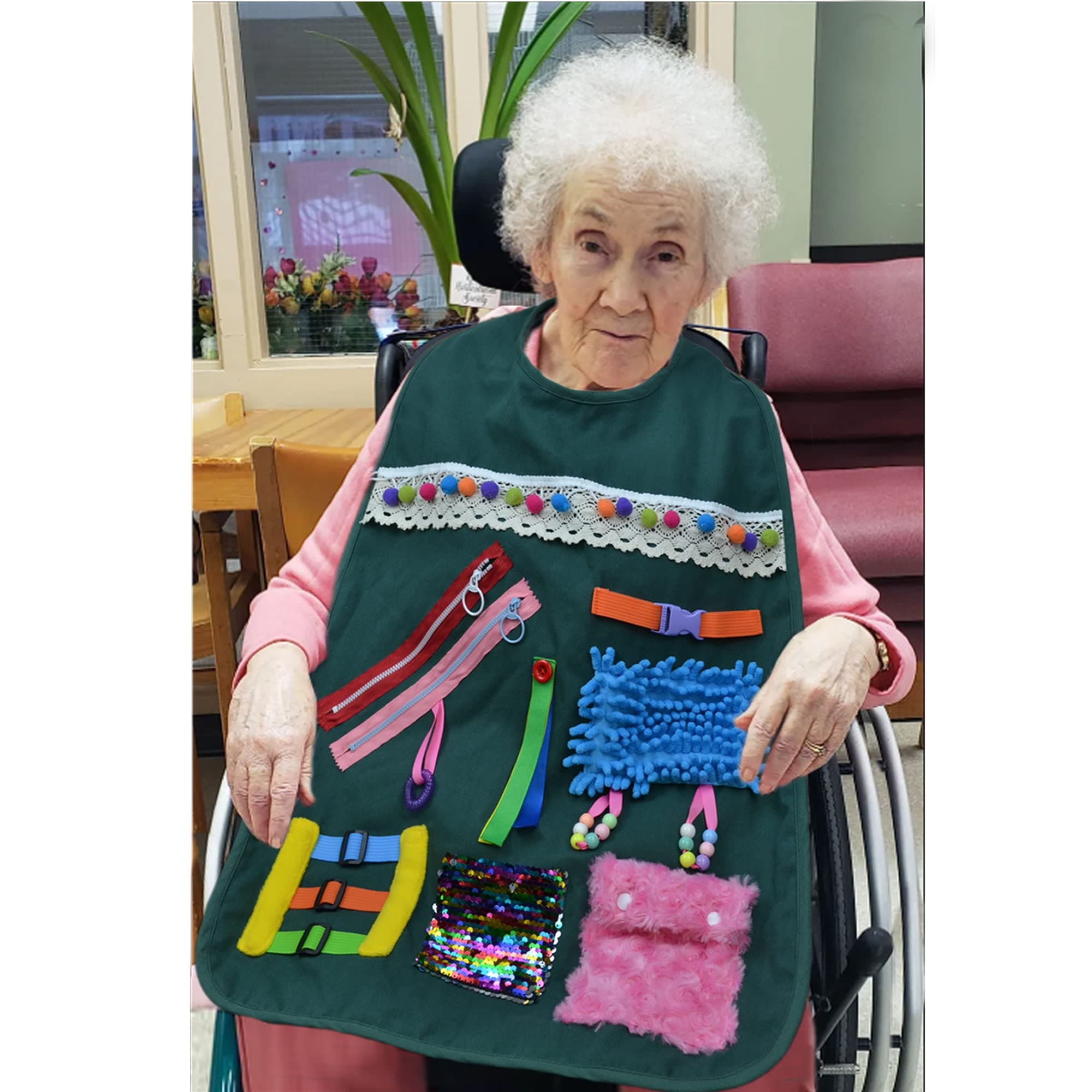 Fidget Blanket for Dementia Sensory Pad with Activities for Seniors with Alzheimer's Memory Loss and Anxiety Relief