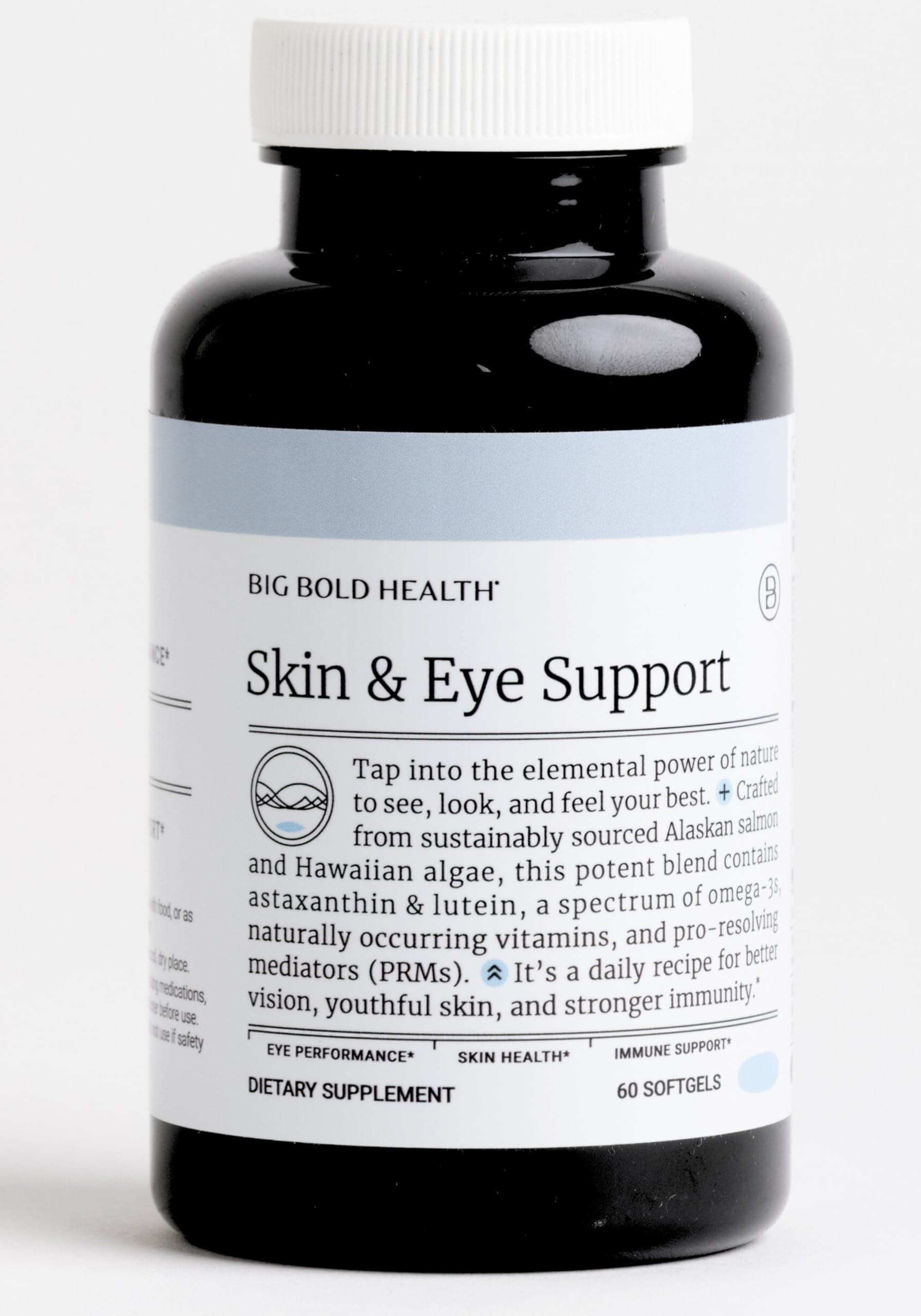 Skin & Eye Support - Omega-3 Complex with Alaskan Salmon Oil, DHA, Astaxanthin & Lutein for Healthy Eyes & Skin - 60 Softgels