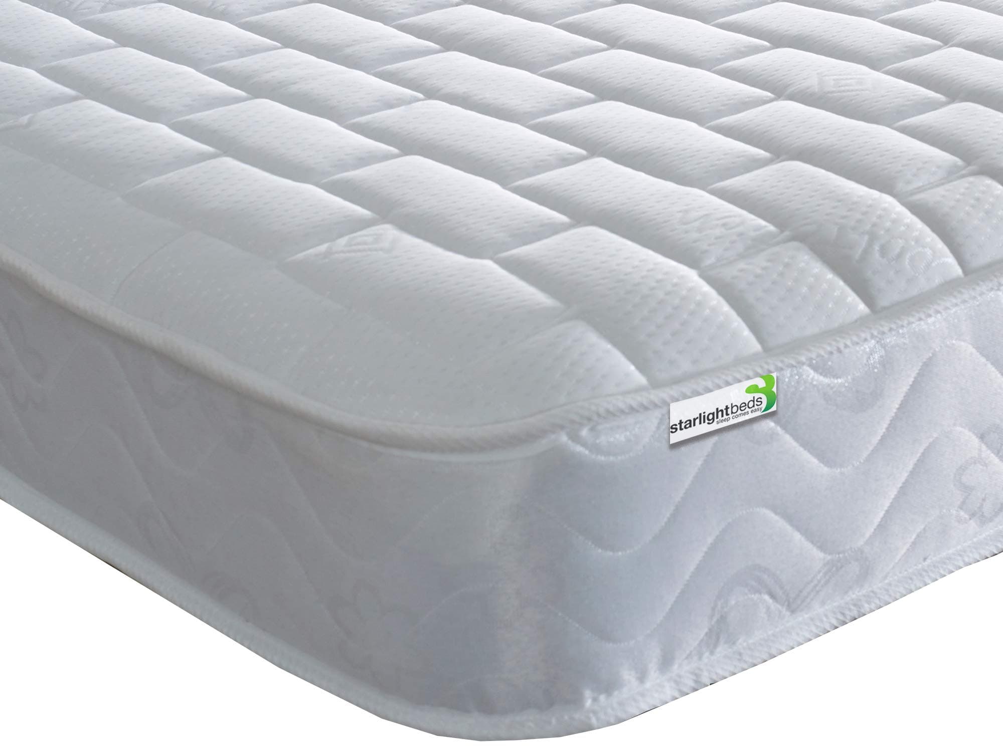 Starlight Beds (2ft6 x 5ft9) (75cm x 175cm) Shorty Memory Foam Sprung Mattress, Fabric