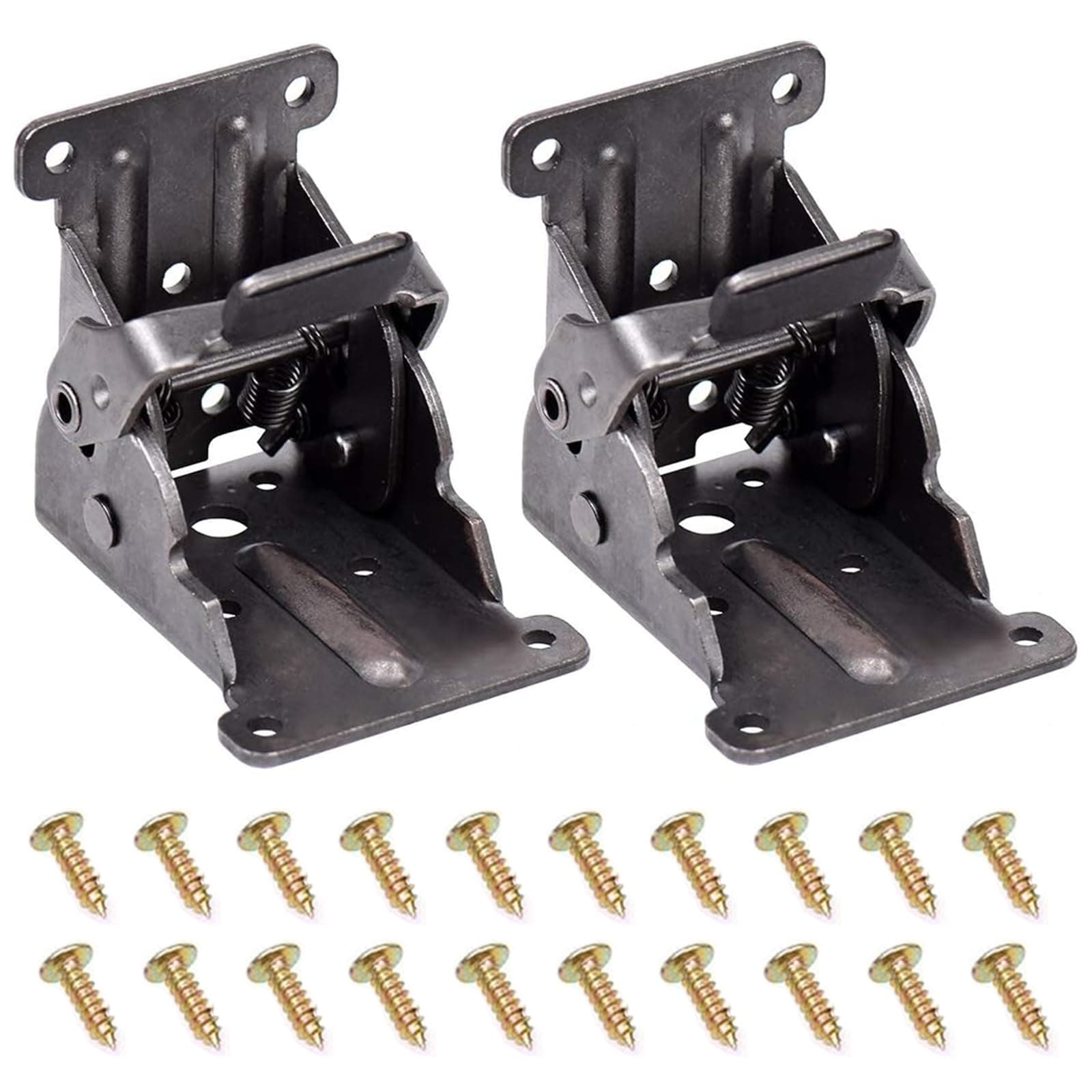 2 Pack Folding Lock Extension Table Bed Leg Feet Support for Dark Bronze Steel Foldable Hinge Hardware with Screws