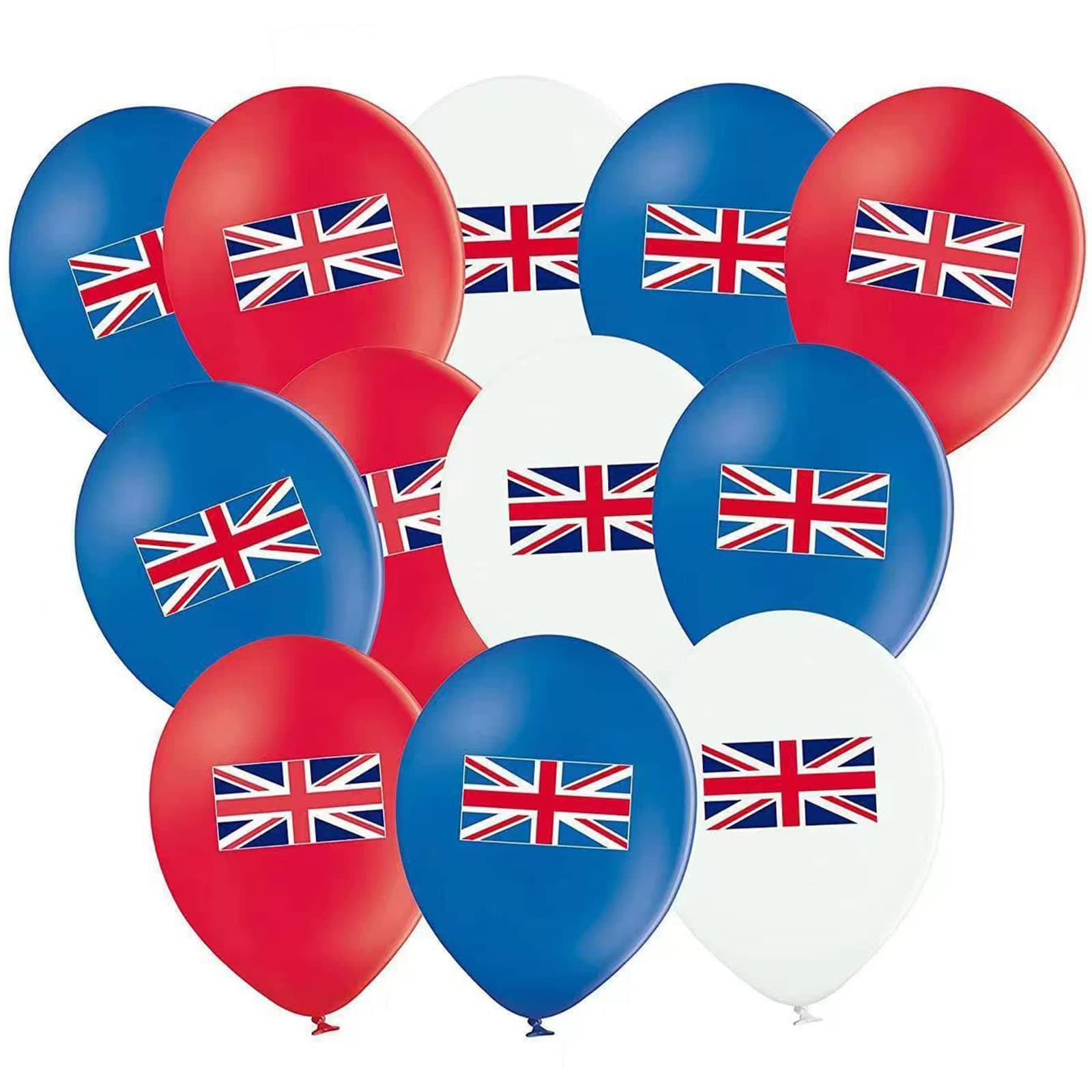 20Pcs 12Inch King Charles III Coronation Decorations  Balloons , Red White Blue Decorations Balloon, Latex  Balloons , Union Jack Coronation  Party   Balloons , British  Balloons
