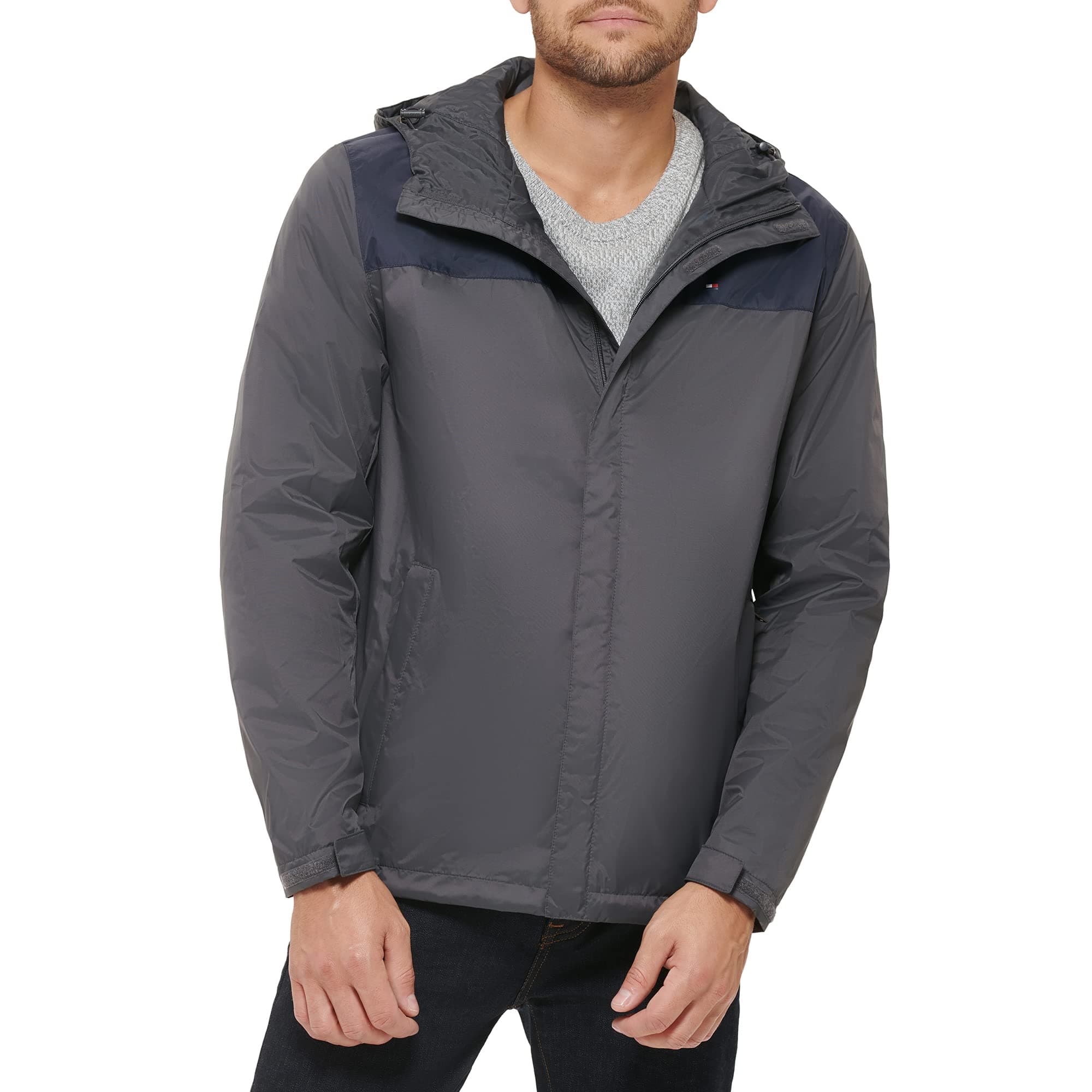Tommy Hilfiger Men's Lightweight Breathable Waterproof Hooded Jacket