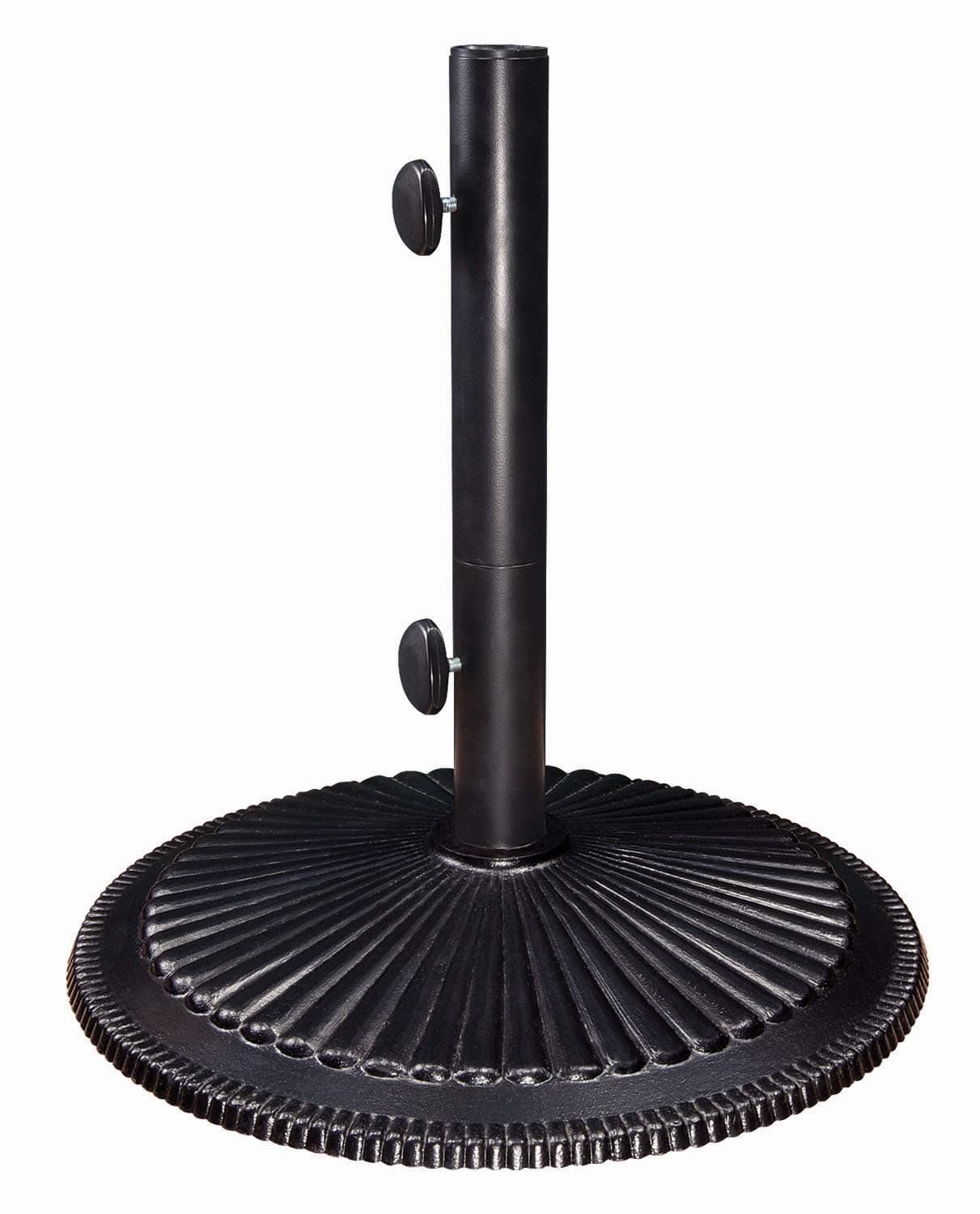 SimplyShadeCoral Free-Standing 50 Pound Cast Iron Patio Umbrella Base, Black