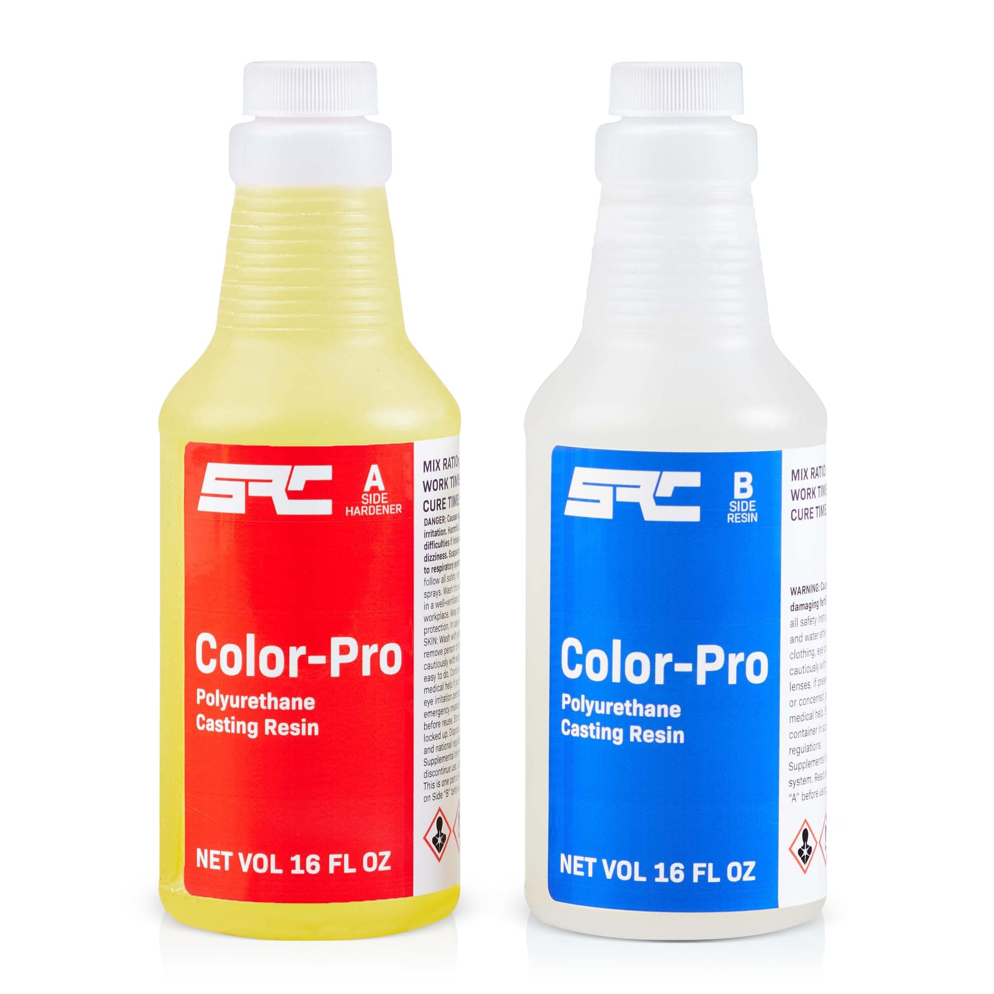 Color-Pro 32 Oz (16 Oz Part A + 16 Oz Part B) Silicone Polyurethane Casting Resin Kit, Arts, Crafts, Figurines, Prototypes, Models, Semi-Clear, High Strength, Low Odor, Easy Pour