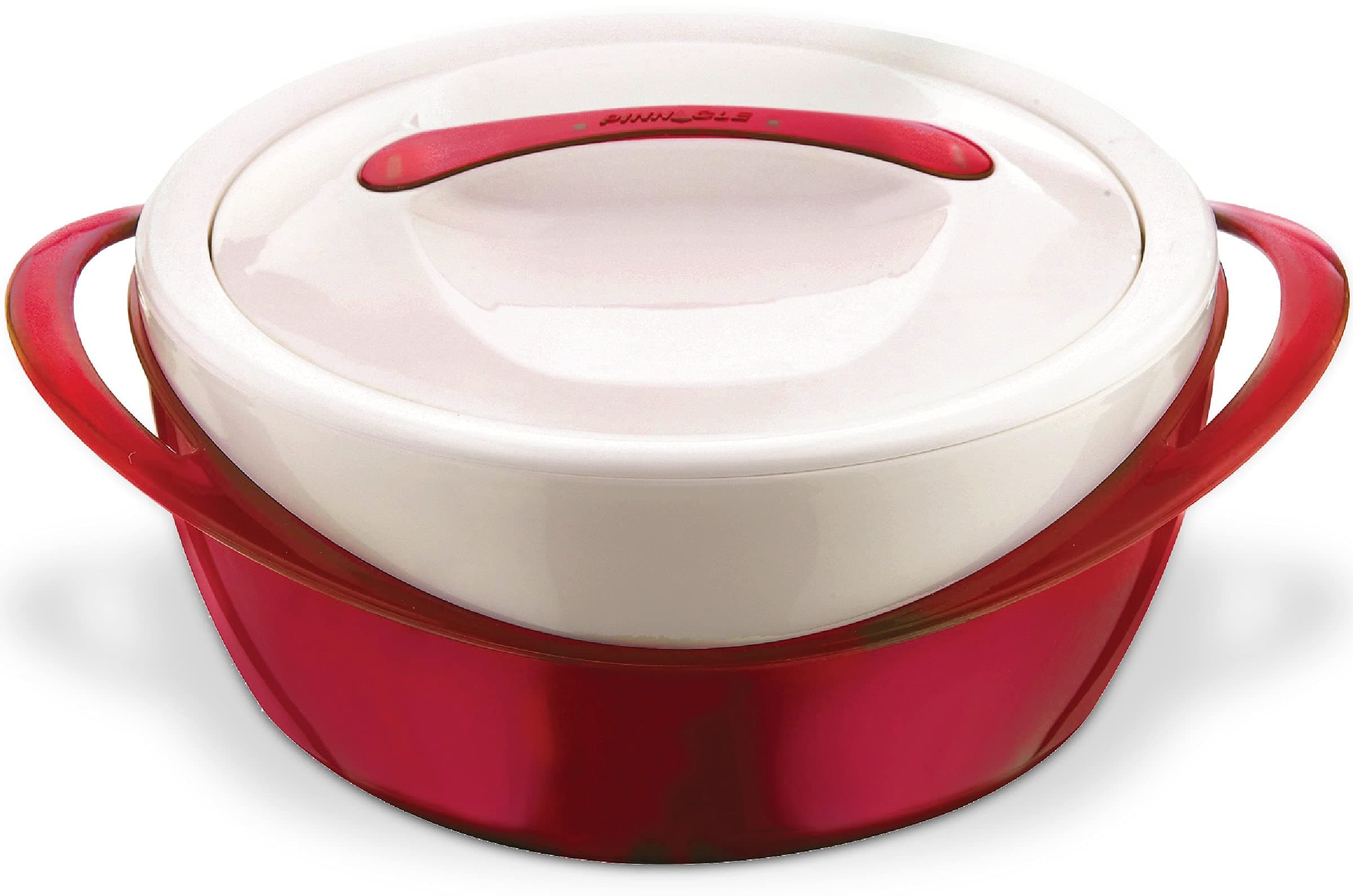 Pinnacle Large Insulated Casserole Dish with Lid 3.6 qt. Elegant Hot Pot Food Warmer/Cooler -Thermal Soup/Salad Serving Bowl Stainless Steel Hot Food Container–Best Gift Set for Moms –Holidays Red
