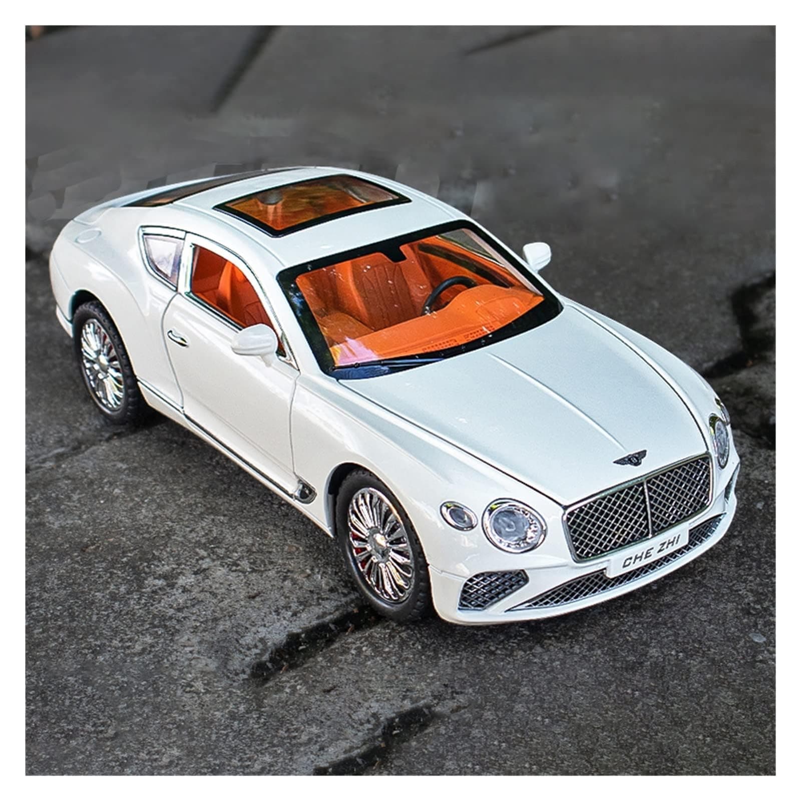SGTT PRO Model car 1/24 for BentIey Contlnental GT Metal Vehicle Alloy Model Car Collection Simulation Diecast Toy Light Sound Toys for Children Kids (WHITE)