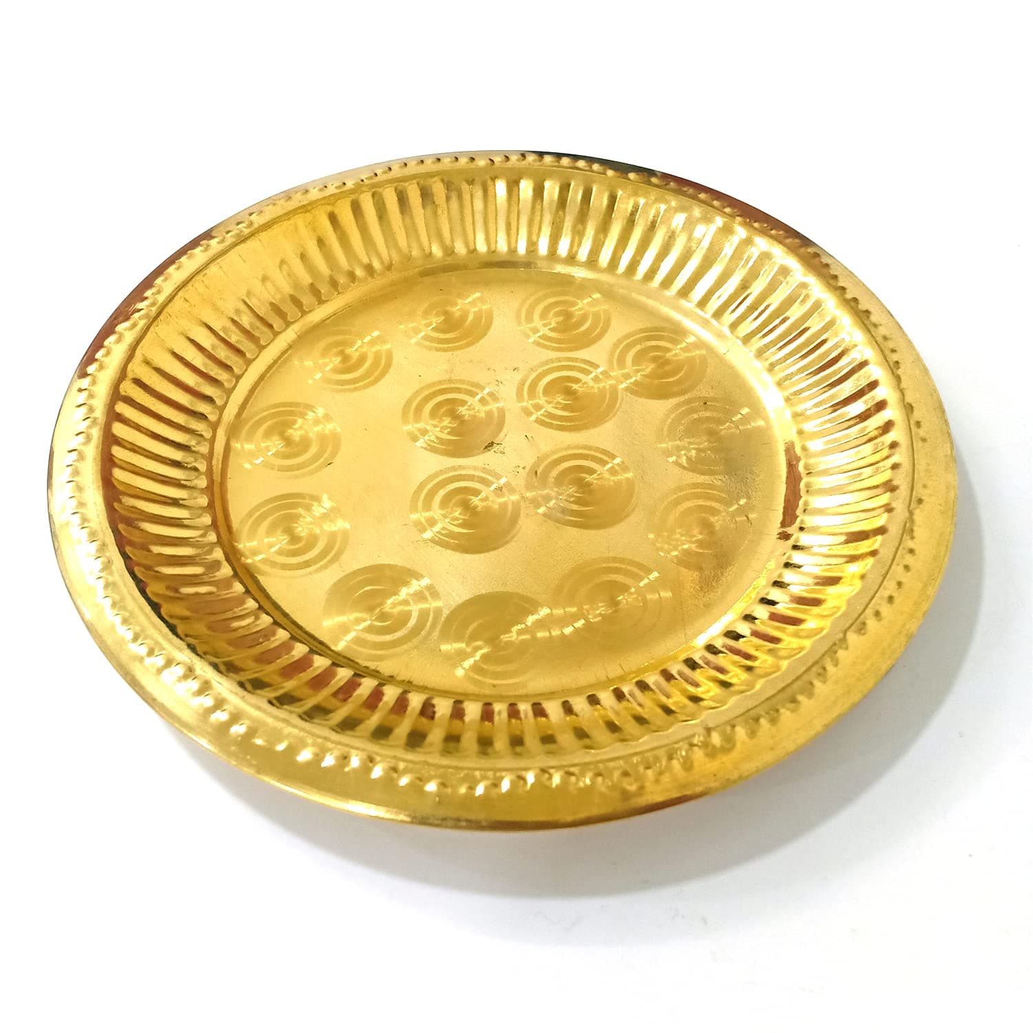 Original Brass Pooja Thali | Brass Aarti Thali | Brass Pooja Plate | Pooja Thali | Brass Pooja Plate with Ring Art