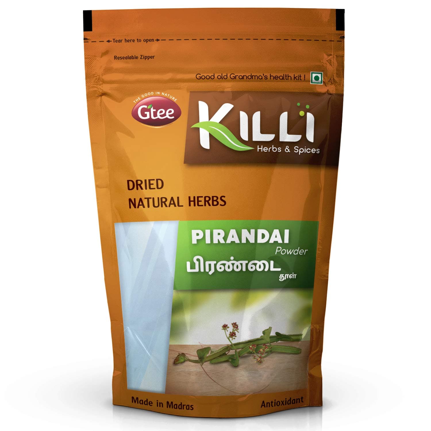 KILLI Pirandai | Hadjod | Veld Grape | Cissus quadrangularis | Nalleru Powder, 100g