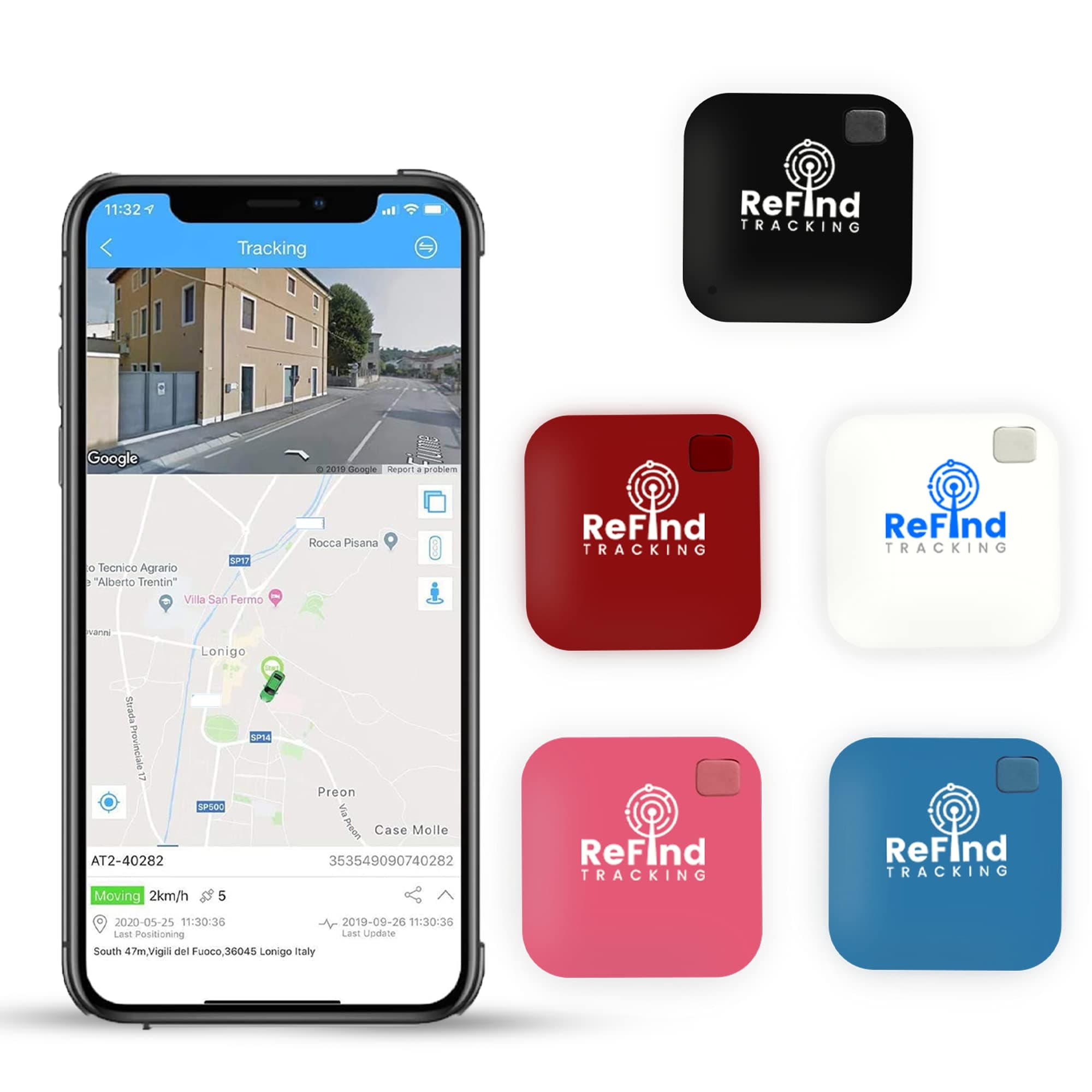 ReFind R1 Smart Tracker. Mini GPS Tag, Live Tracking on Free App Bluetooth 5.0. Key Finder, Tracker For Luggage, Item Finder, Dog & Cat Tracker. Compact AIR I TAG For iPhone, Android, Samsung (Pink)