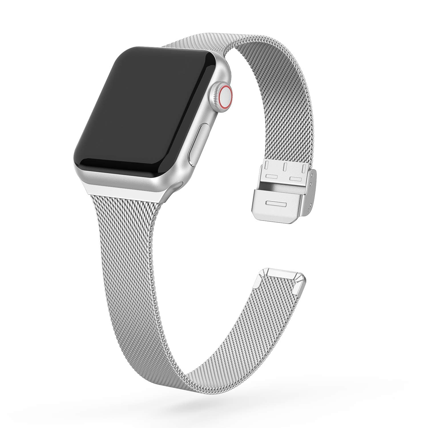 SWEESCompatible with Apple Watch Bands 38mm 40mm 41mm 42mm(Series 10) 46mm 45mm 44mm 42mm(Series 1/2/3), Stainless Steel Metal Narrow Slim Thin Replacement Compatible for iWatch Series 10 9 8 7 6 5 4 3 2 1 SE Women