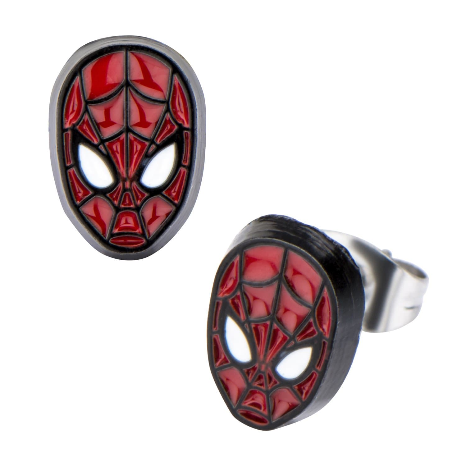 Marvel Spider-Man Face Front Stud Earrings