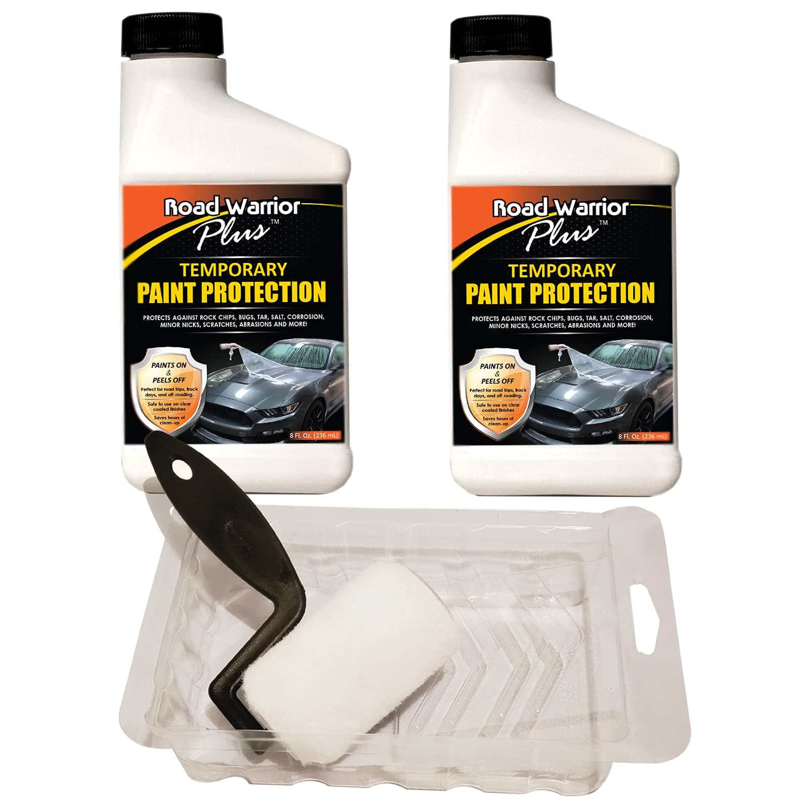 Paint Protection Film - Temporary Roll-On Automotive Exterior Protector from Rocks, Scratch and Chips - Coating Applies White, Dries Clear 16oz Kit