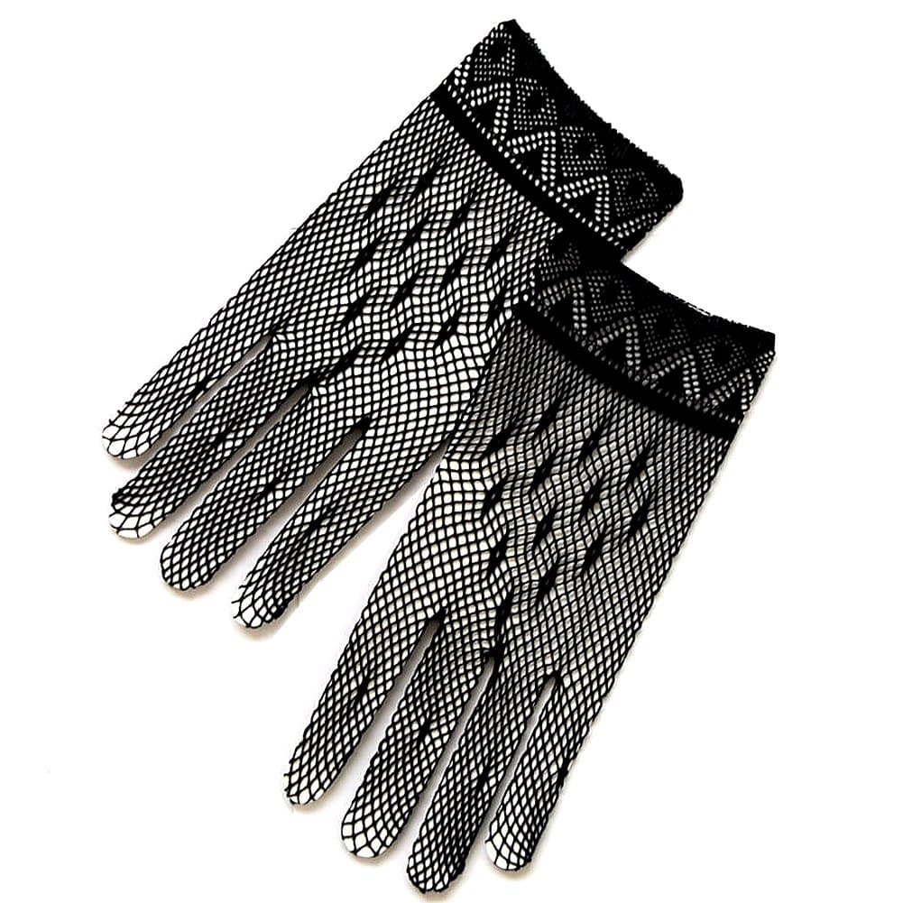 Crochet Women's Gloves w/Delicate Detail Trim-Victorian+Regency