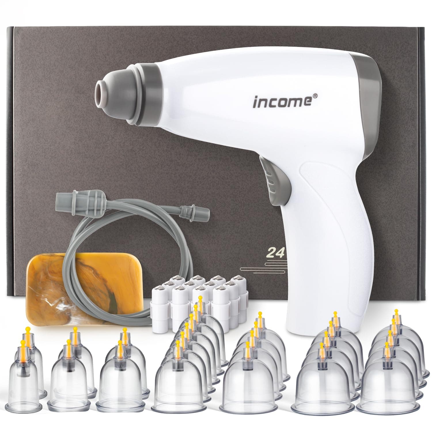 Scienlodic 24pcs Cupping Sets, Portable Electric Cupping Therapy Set Machine with Pump, Professional 24 Vacuum Suction Cups, Electric Universal Cupping Kit for Homeuse