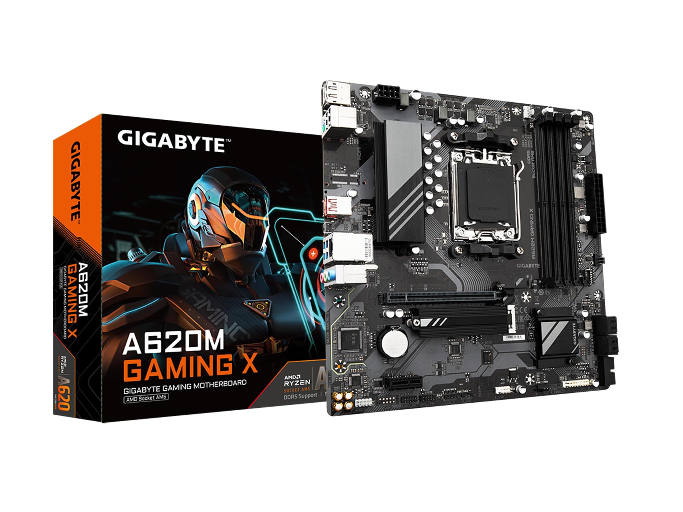 A620M GAMING X Motherboard - Supports AMD Ryzen 8000 CPUs, 8+2+1 Phases Digital VRM, up to 8000MHz DDR5 (OC), 1xPCIe 4.0 M.2, GbE LAN, USB 3.2 Gen 2