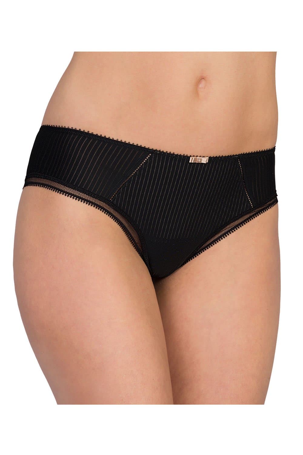 Conturelle 812817-4 Women's Direction Black Pinstripe Thong 10