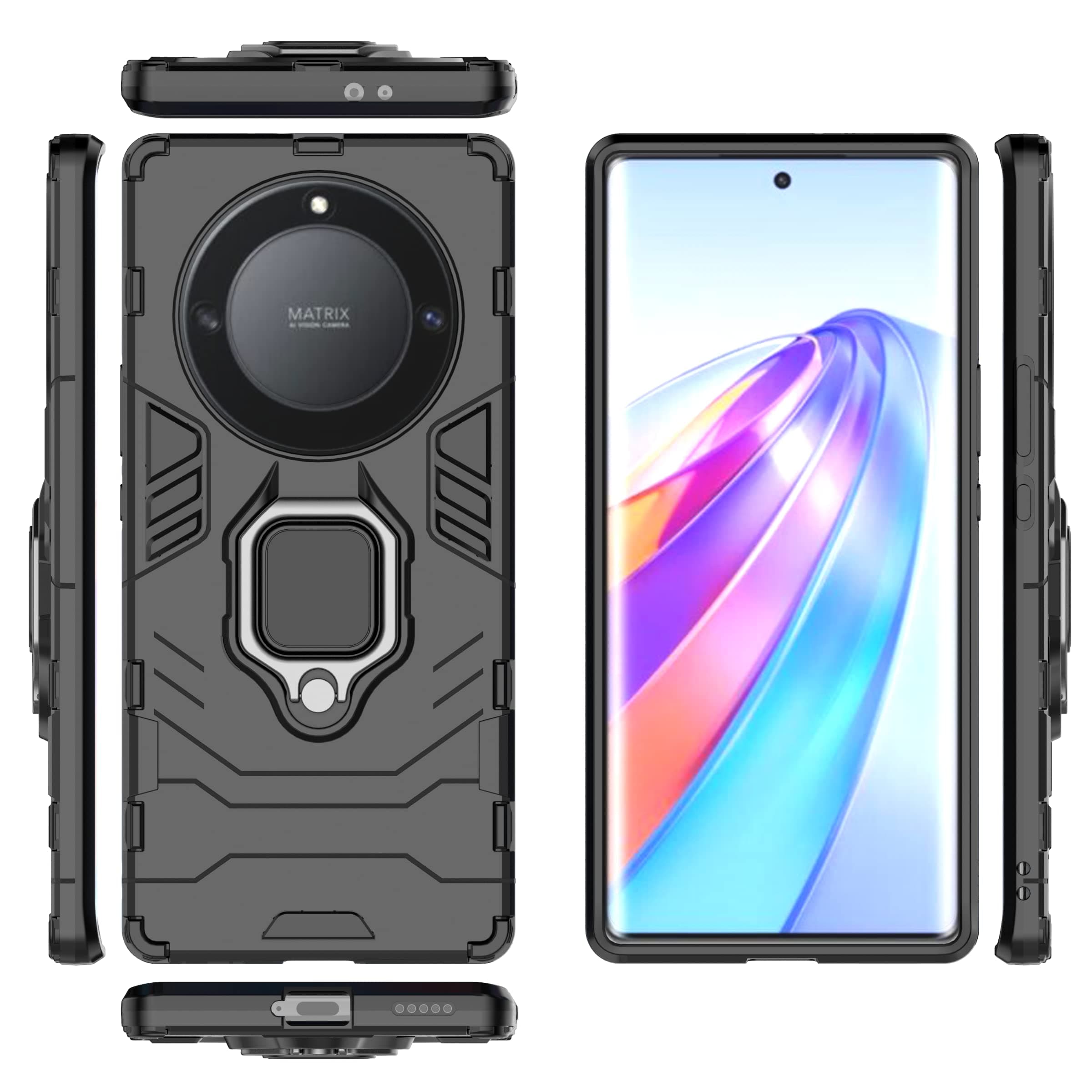 Kukoufey Case Cover for Honor X9a / Magic 5 Lite - Black