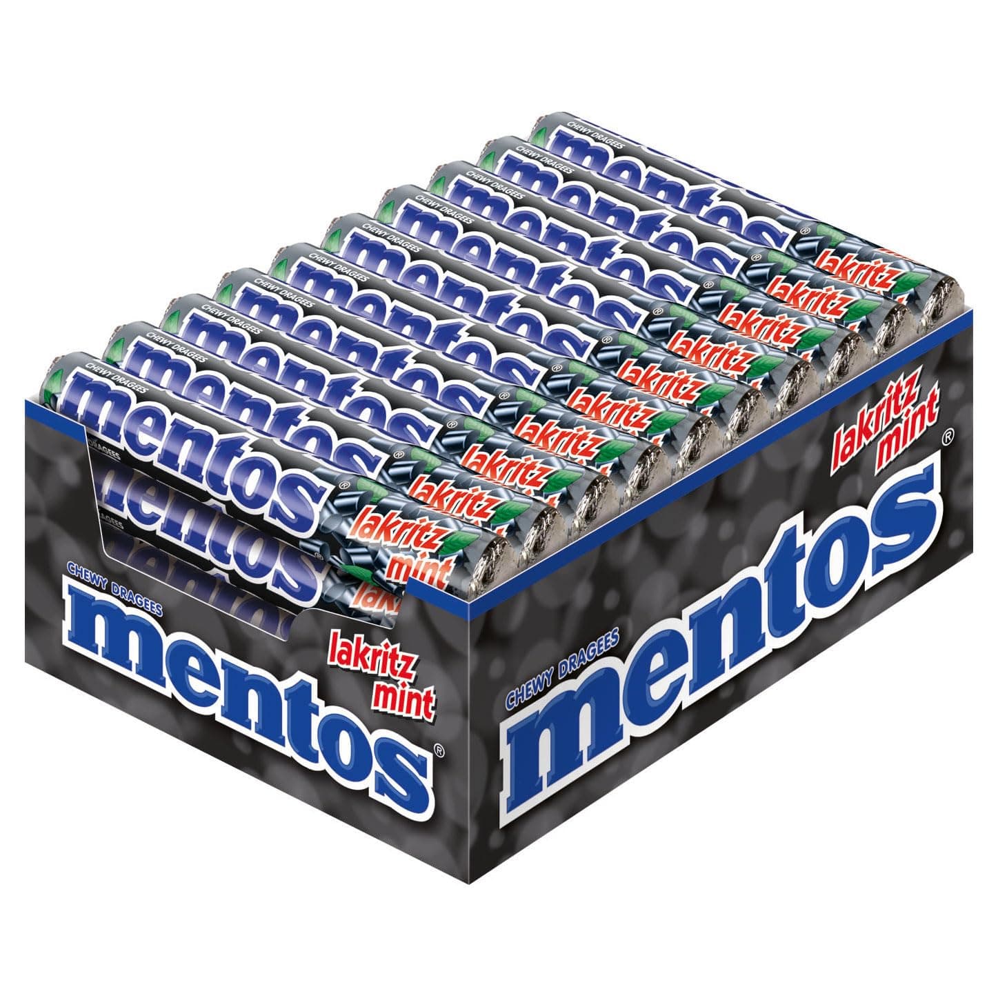 Mentos Licorice Mint Chewy Dragees 1.32-Ounce Rolls (Pack of 40)