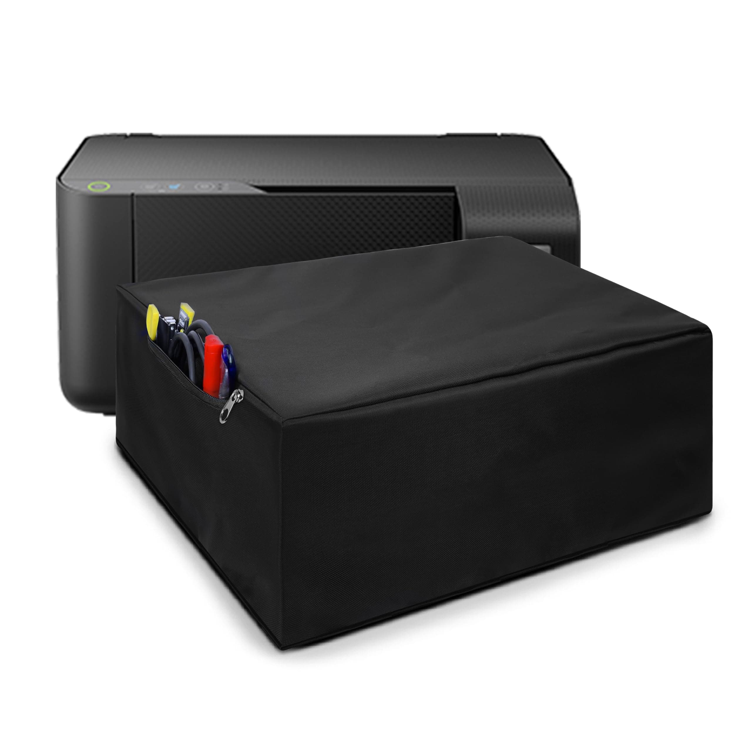ALIFIYA Nylon Dust Proof Washable Printer Cover for Epson L3210 / L3252 / L3256 / L3250 / L3215 / L3151 All-in-One Ink Tank Color - Black
