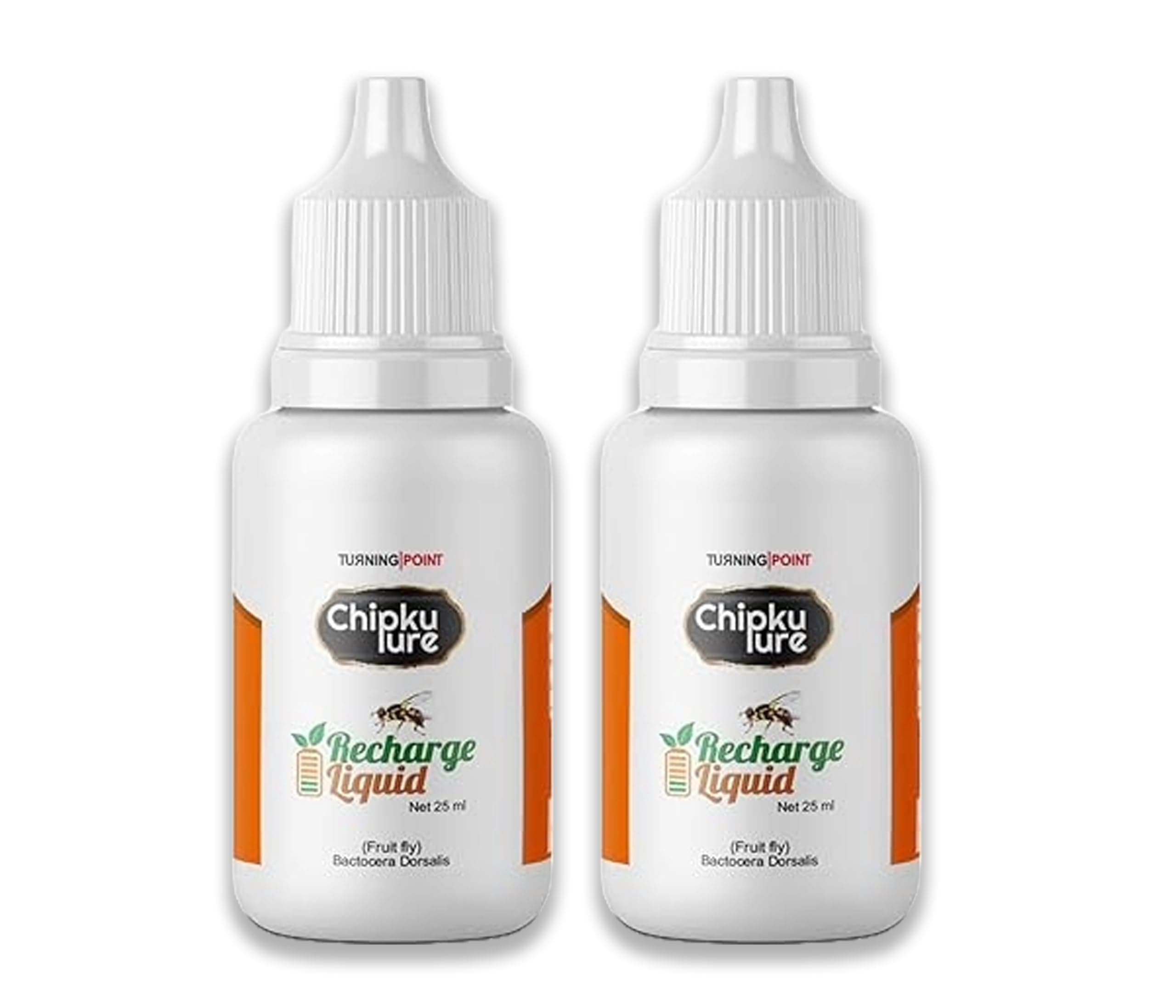 Chipku - Fruit Fly Bactocera Dorsalis attractant Recharge Liquid Methyl Eugenol, Long Lasting 100% Organic, Easy to Use for Mango, Papaya, Spota, Guava, Pomegranate, Sweet Fruit- 25 ml (Pack of 2)