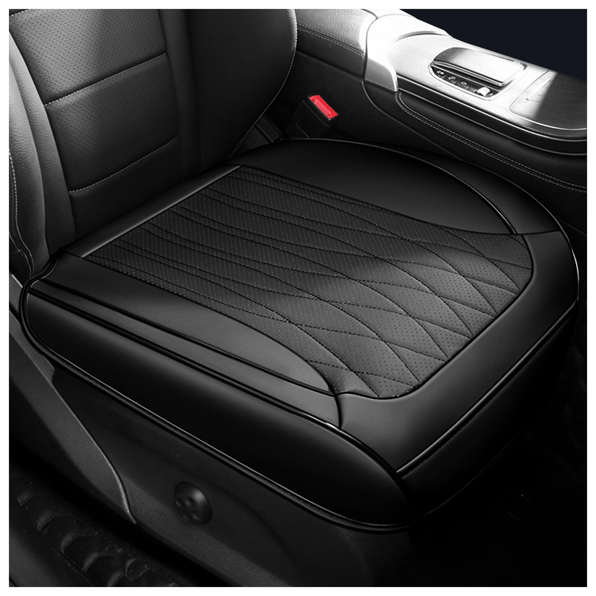 IHOTDERCar Seat Cover with Anti-Slip,Full Wrap Protection Leather Seat Covers for Cars with Storage Pocket,Universal Car Accessories Car Seat Covers Front Seats for Most Vehicles (Black)