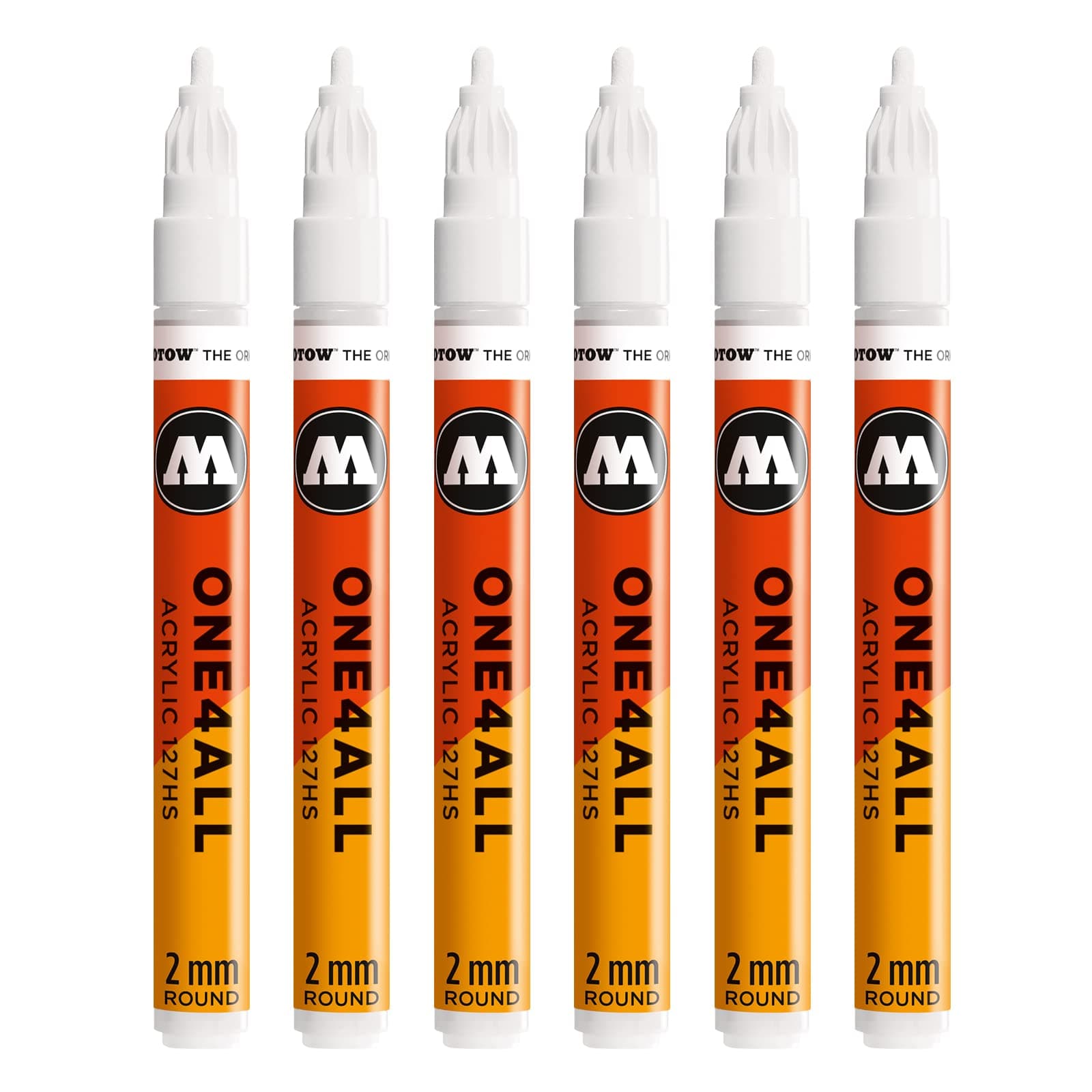 Molotow MO127211 One4All 127HS # 160 Signal White Ballpoint Pen – Pack of 6