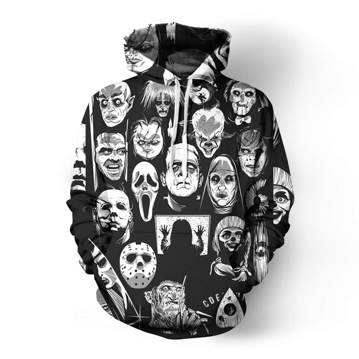 Hoodies 3D Digital Movie Horror Cartoon Couple Casual Sweatshirt for Men Women