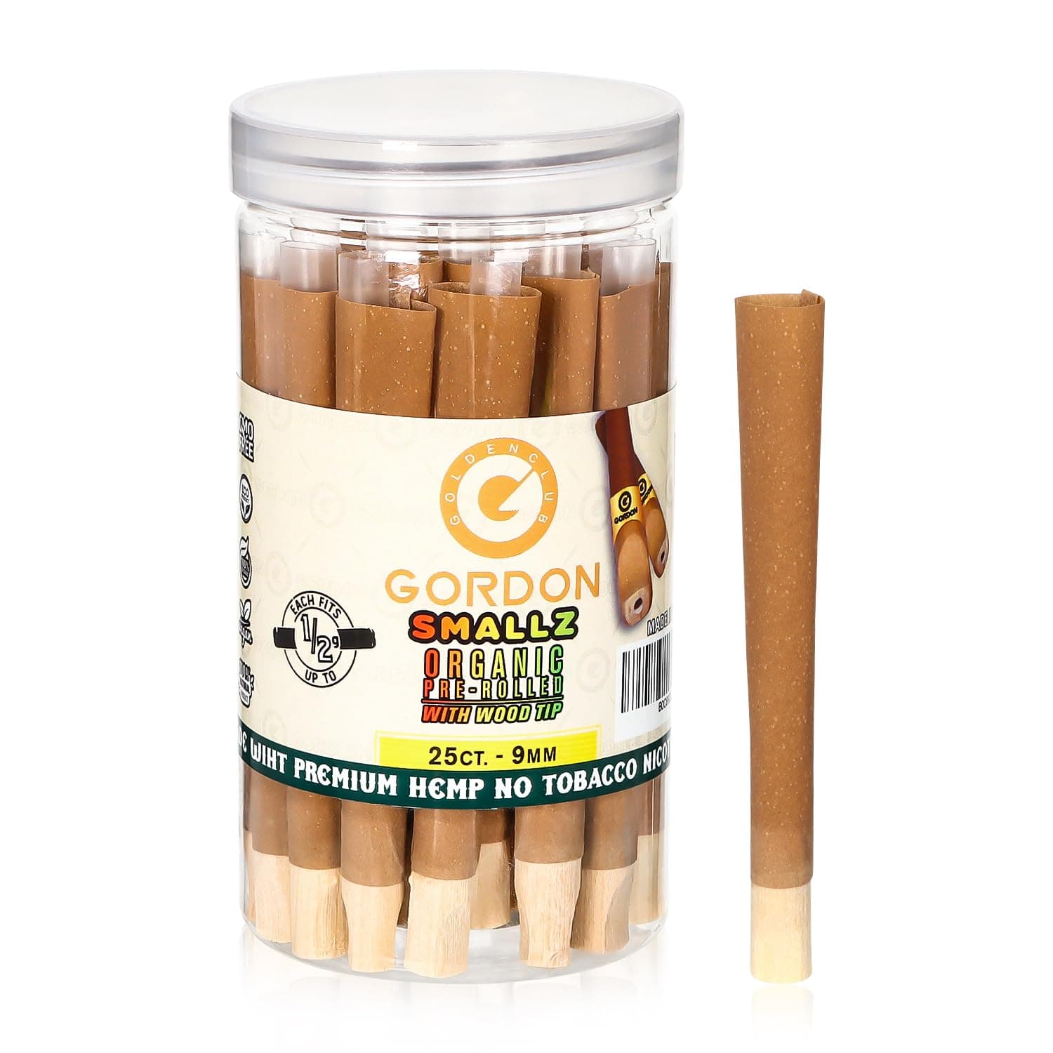 25 Pack Pre Rolled Cones With Wood Tips, King Size Rolling Papers, Slow Burning Pre Roll Cones (25 Pack, King Size)