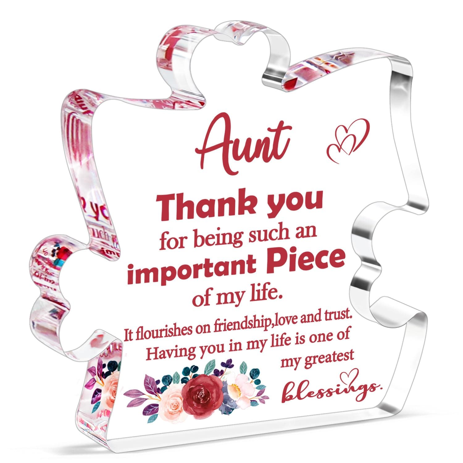 Aunt Christmas Birthday Auntie Gifts from Niece Nephew, Xmas Stocking Stuffers New Auntie Gifts, Best Great Aunt Ever Gift, Thank You Aunty Present Acrylic Plaque Desk Sign