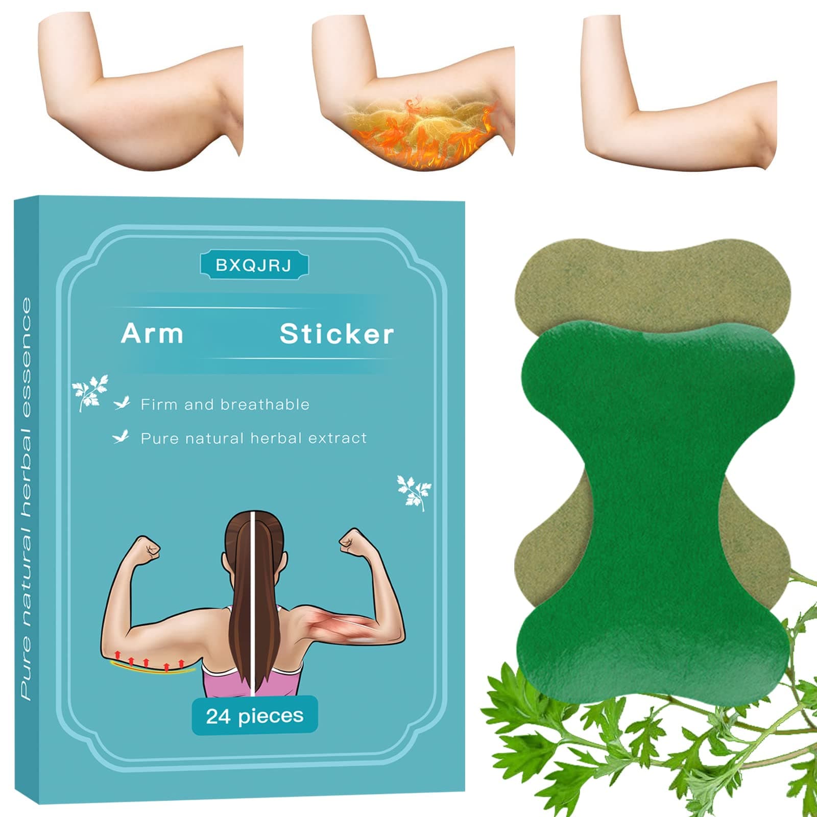 Effective 24Pcs/Box Mugwort Patches -Wormwood Stickers Natural Herbal Patches for Arm and Leg Natural Herbal Arm Patch for Women and Men (24)
