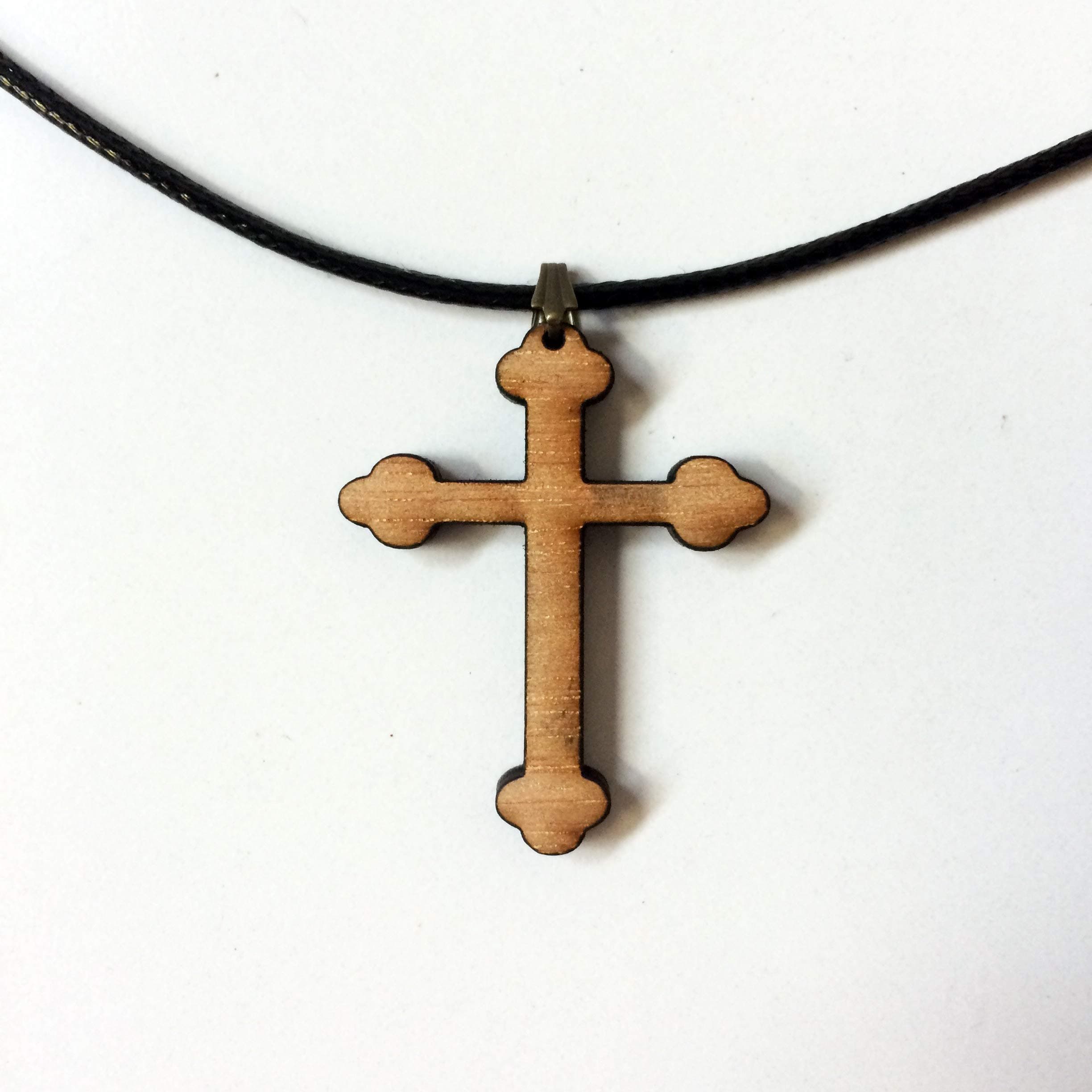 Cross Necklace Wooden Pendant