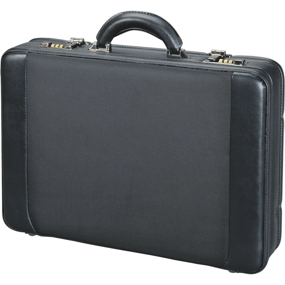 Alassio - 45039 MODICA - attache case briefcase with expandable fold, nylon/imitation leather, black