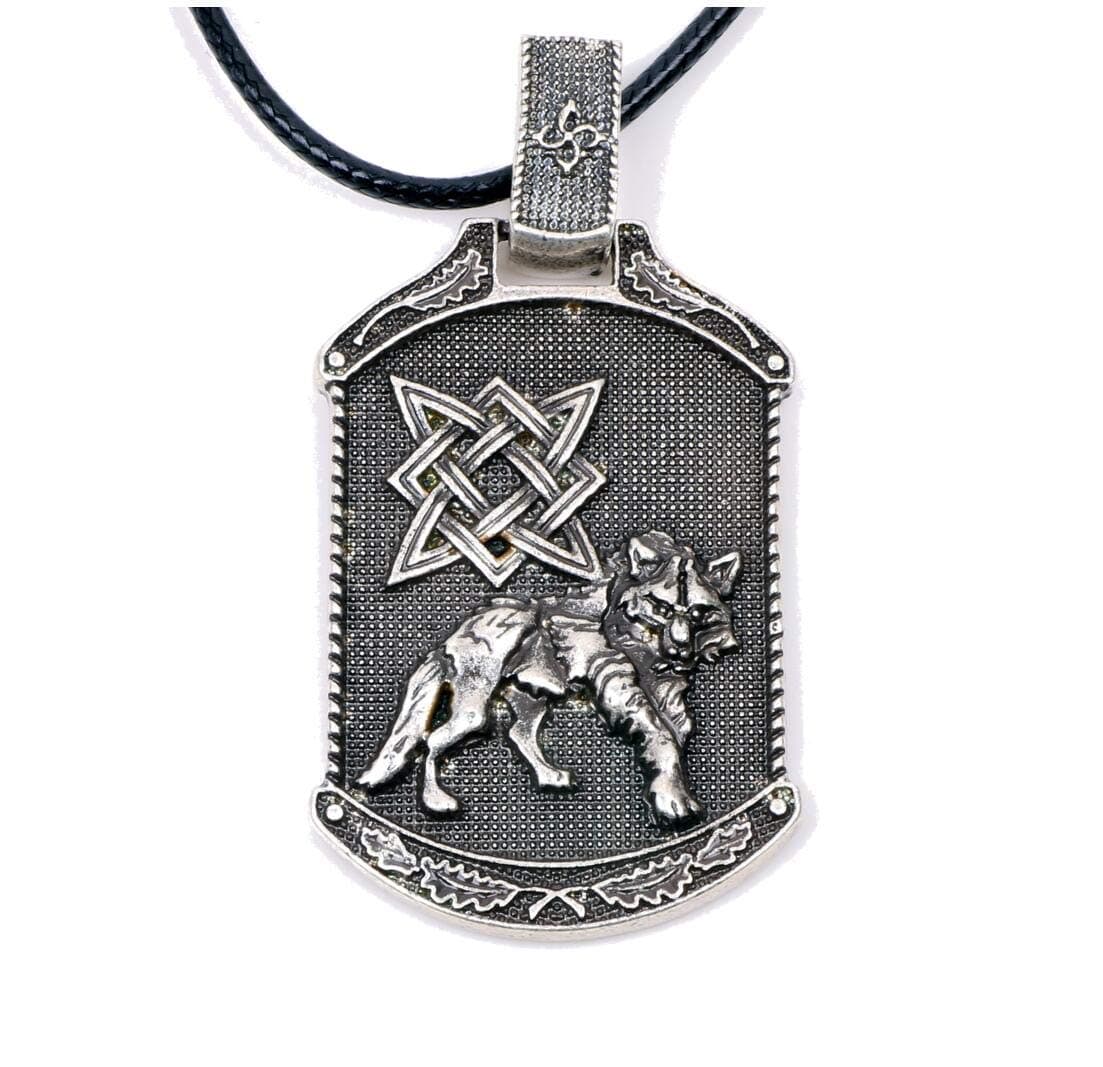 Mens Wolf Head Necklace Pendant for Dog Lover Men Norse Viking Warrior Arrow Headed Amulet Jewelry (4132S)