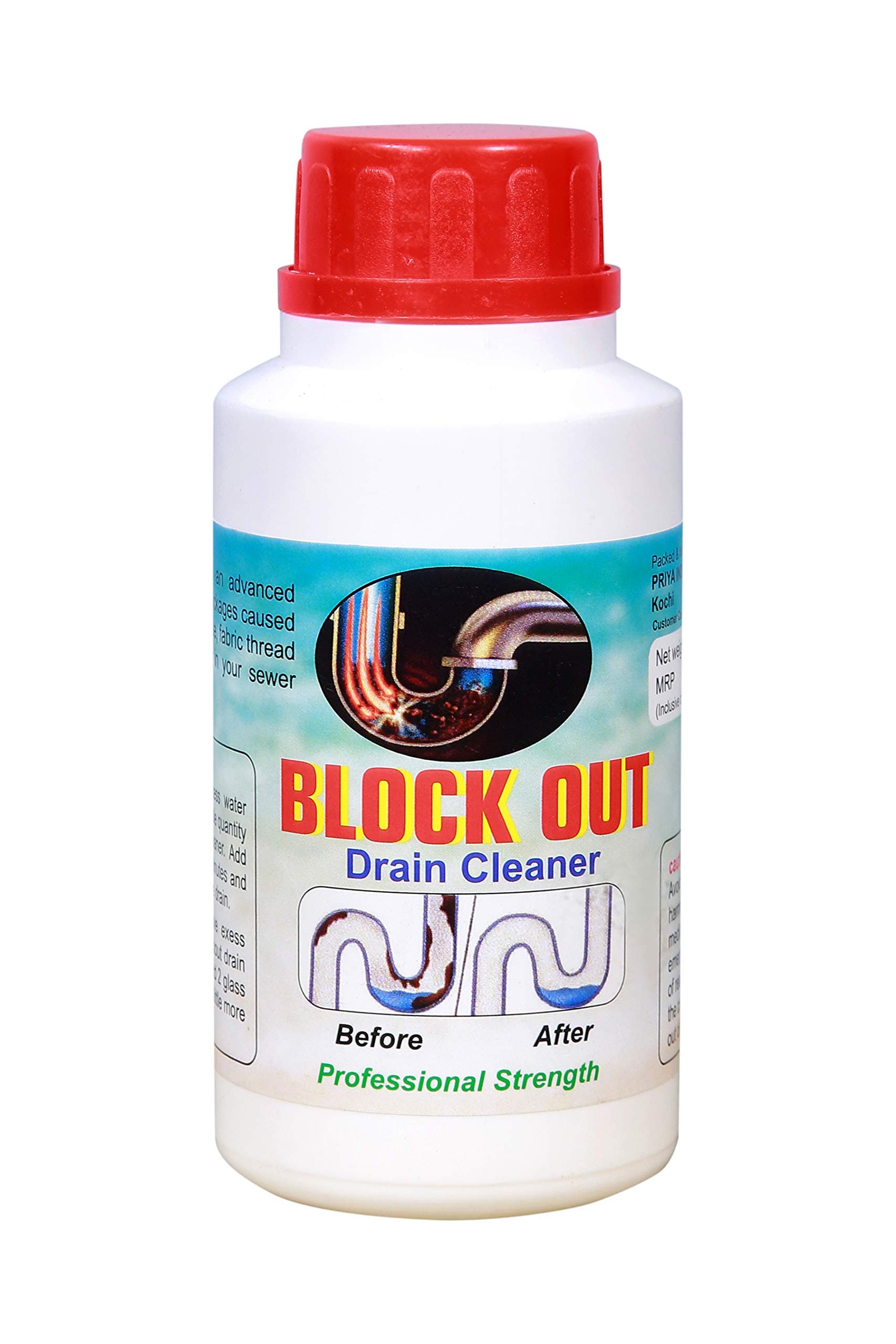 Priya drainage pipe block remover instant action/drain cleaner powder to Clear Clogged Drains, Sinks, Pipes 200 gm