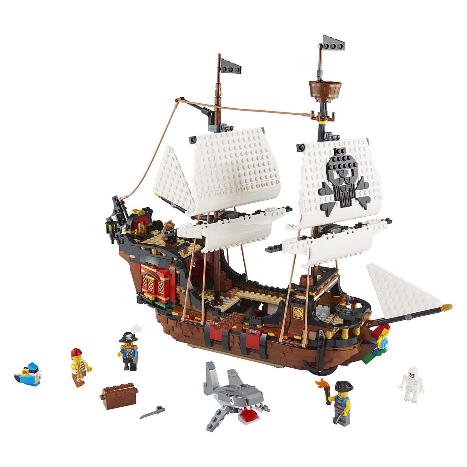 Creator 3in1 Pirate Ship 31109 Building Playset for Kids who Love Pirates and Model Ships, Makes a Great Gift for Children who Like Creative Play and Adventures, New 2020 (1,260 Pieces)