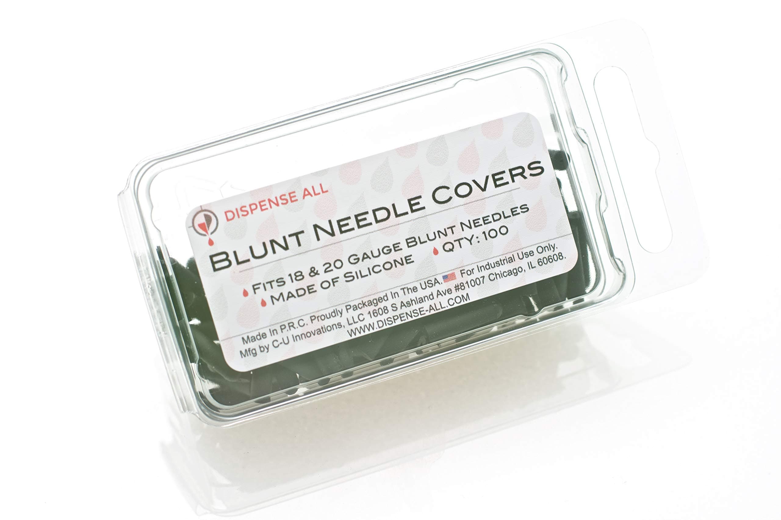 Dispense AllBlunt Needle Covers, Black, Fits 18 & 20 Gauge (QTY 100)