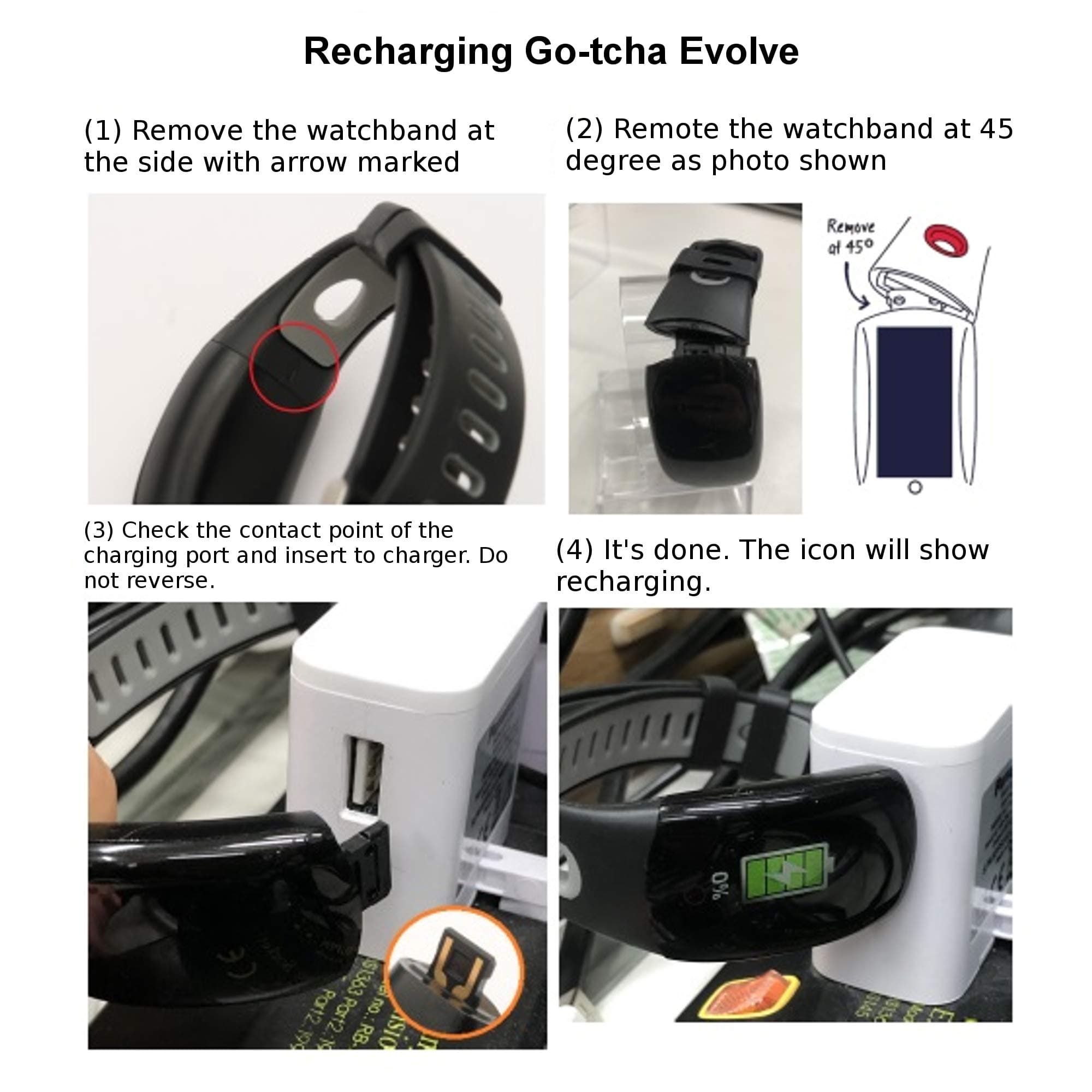 Go-Tcha Evolve LED-Touch Wristband Watch For Pokemon Go with Auto Catch and Auto Spin - Black/Grey