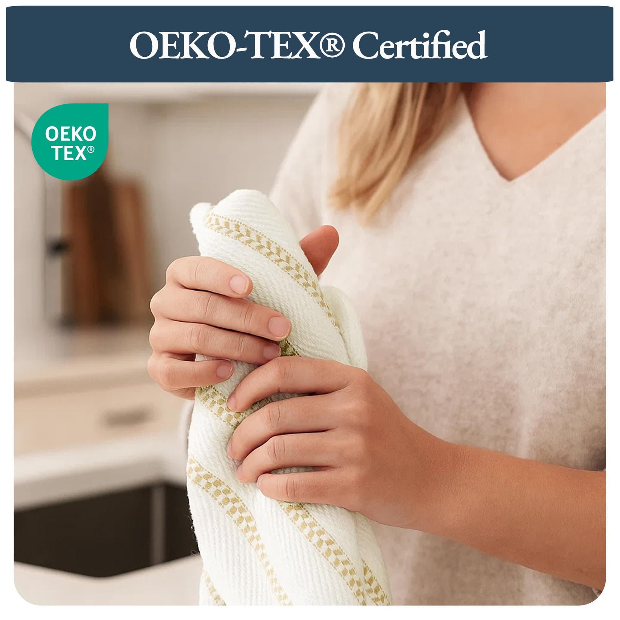 LANE LINEN Kitchen Towels Set - Pack of 4 Cotton Dish Towels for Drying Dishes, 18 x 28 , Kitchen Hand Towels, Absorbent Tea Towels, Towels for Kitchen, Quick Drying Kitchen Towel Set - Lemon Yellow