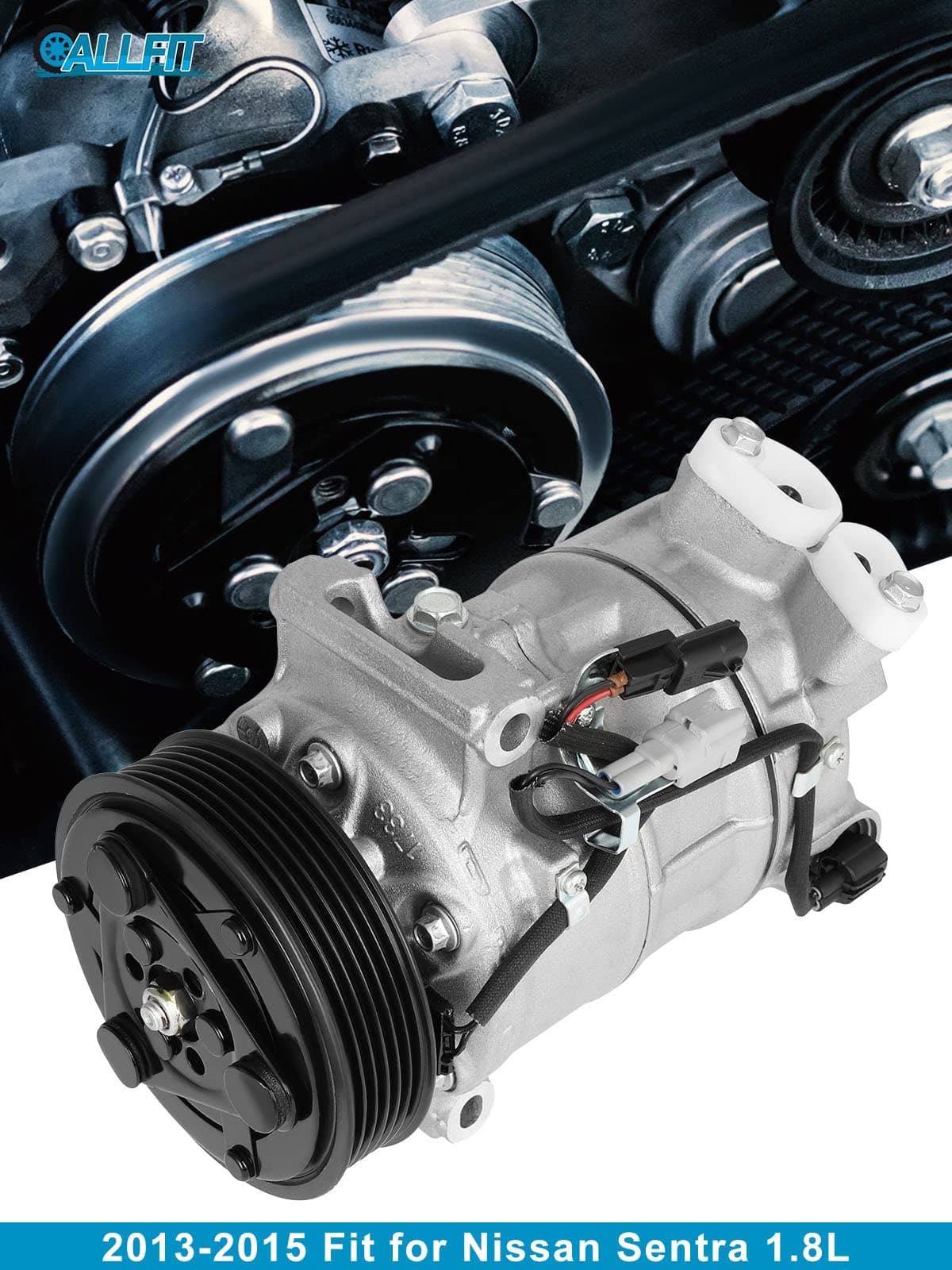 AC Compressor and A/C Clutch Fit for Nissan Sentra 1.8L 2013-2015 Air Conditioner Compressor for Nissan Tsuru 1.6L 2013-2015 CO 29072C