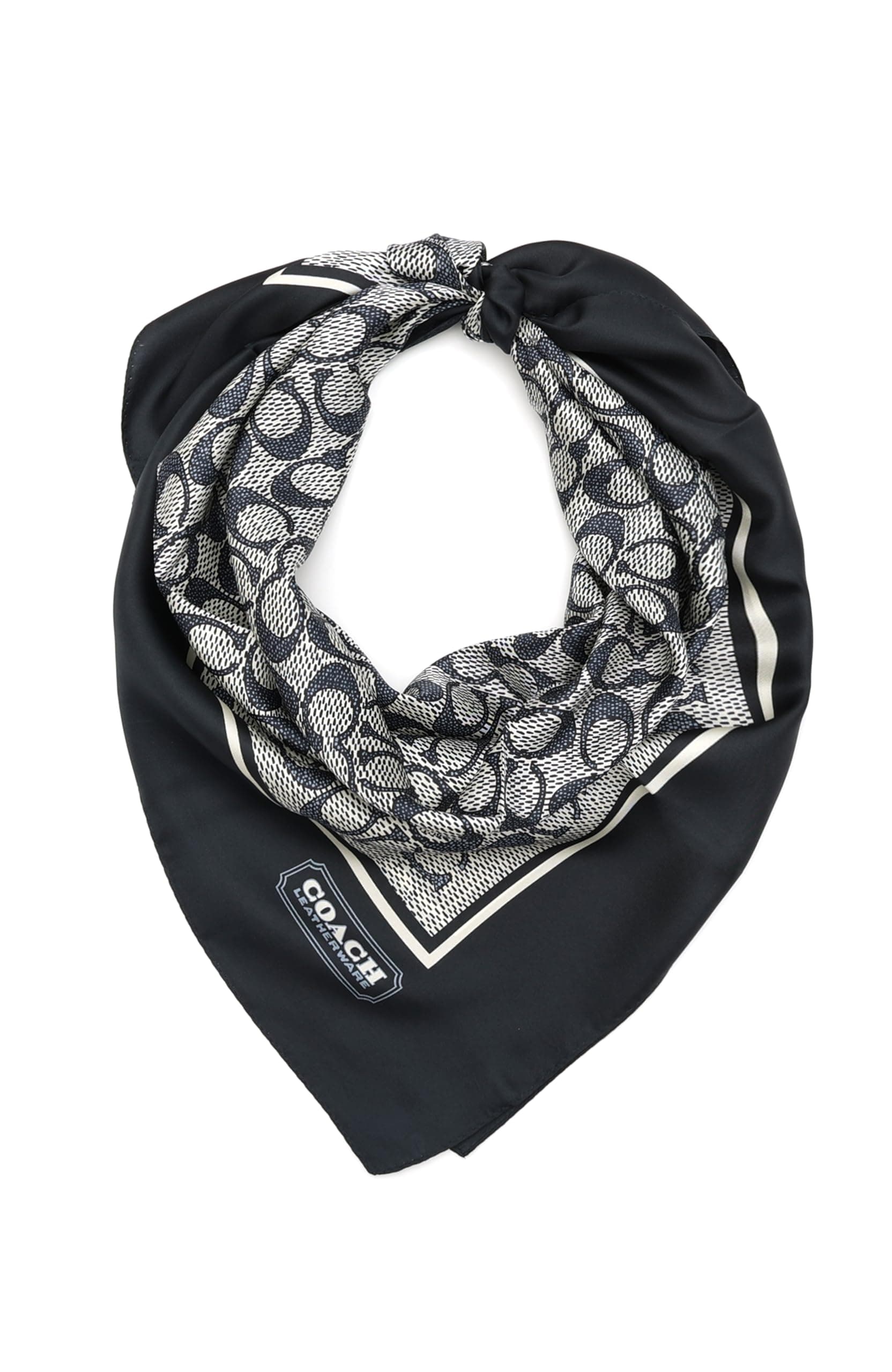 Women's Textured Signature C Printed Silk Square Scarf