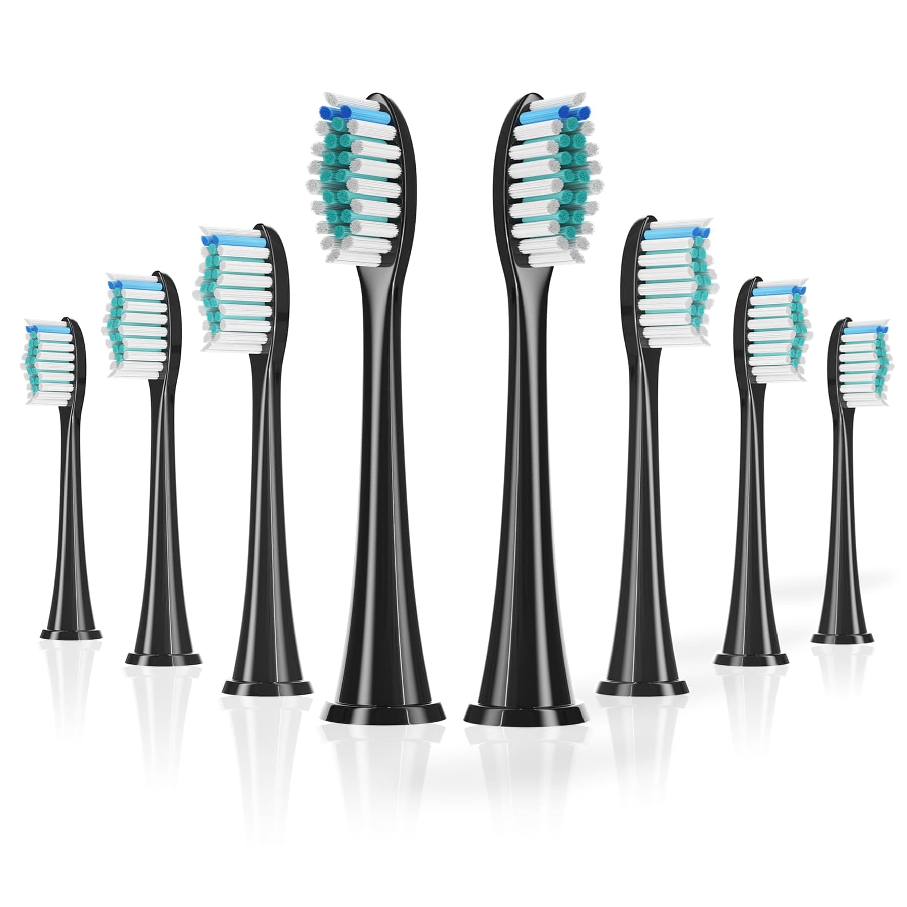 Replacement Brush Heads Fit for Philips Sonicare Electric Toothbrushes,8PCS,Black, Refills for ProtectiveClean,for DiamondClean Smart and for ExpertClean Series, Replace for A3 C2 C3 G2 G3 W3