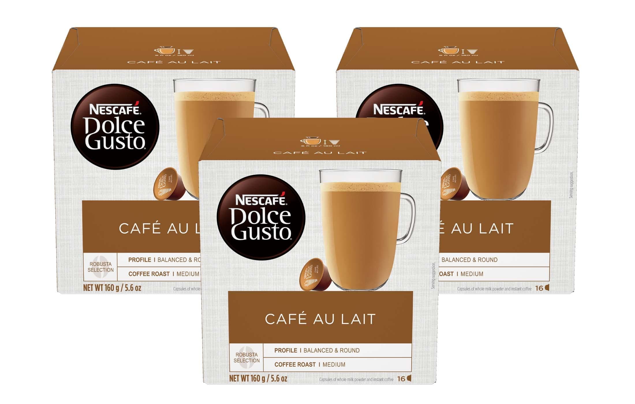 Nescafe Dolce Gusto Cafe Au Lait 3 Boxes 48 Pods…
