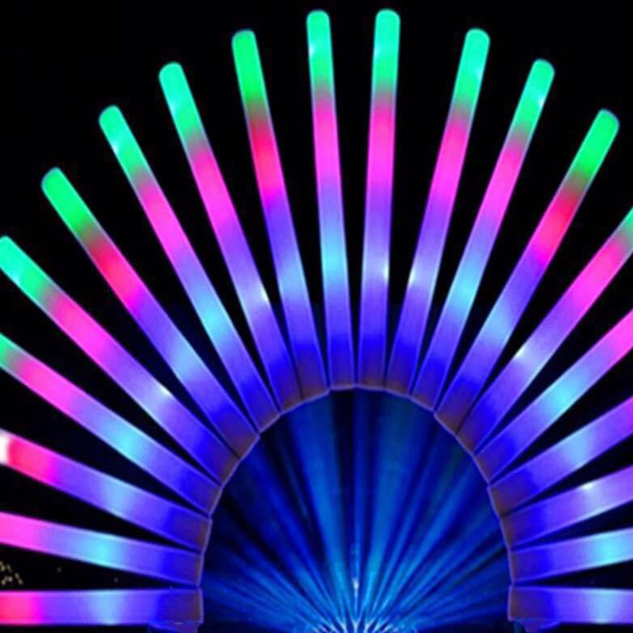– 40Pcs Led Foam Sticks - Glow For Weddings Festivals Multi-Color With 3 Flashing Modes, Suitable Parties, And Celebrations.