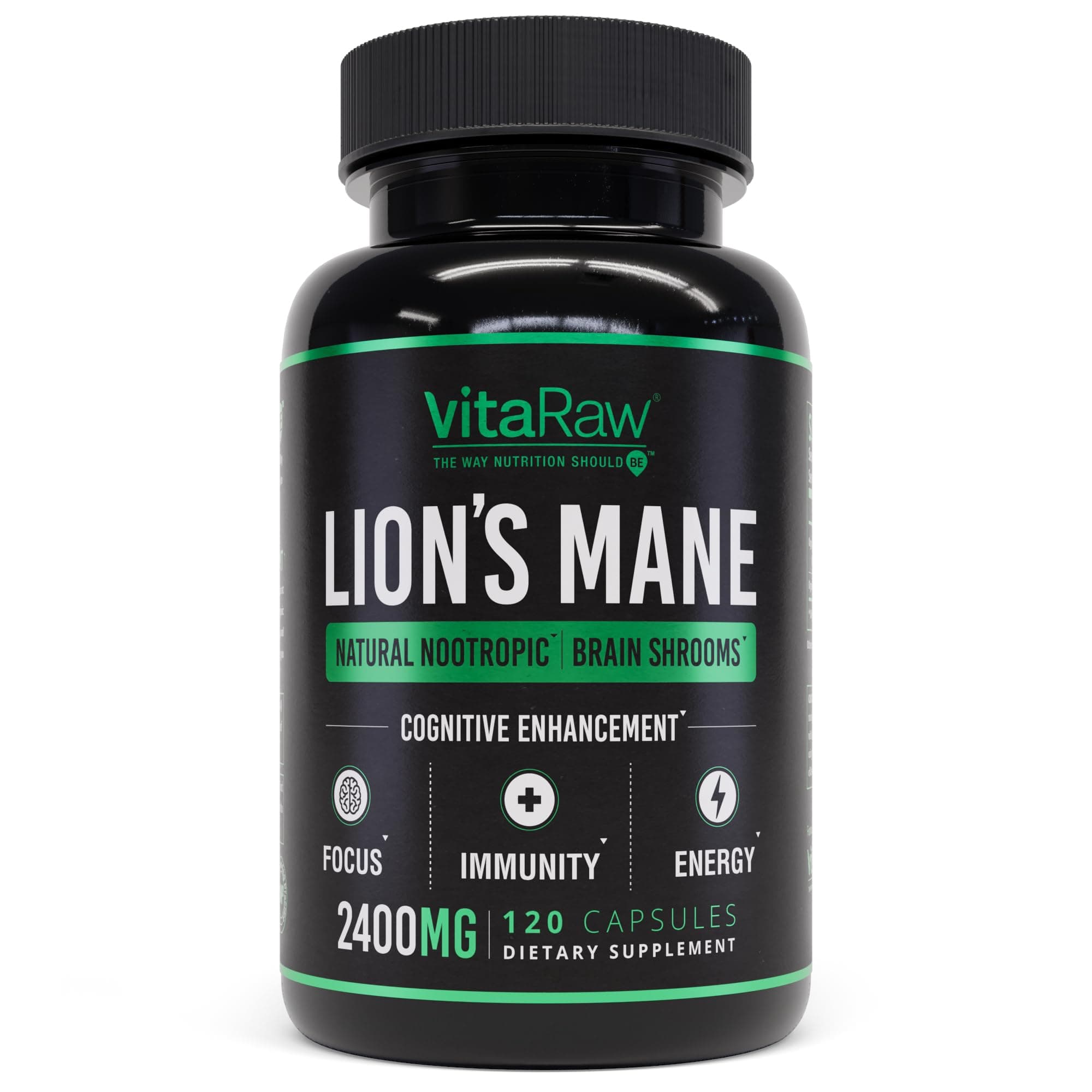 Organic Lions Mane Supplement Capsules 2400 mg - Powerful Nootropic - Helps Maintain Memory, Energy, and Mental Clarity - Vegan Brain Booster Focus Pills - Real Lion's Mane Supplement