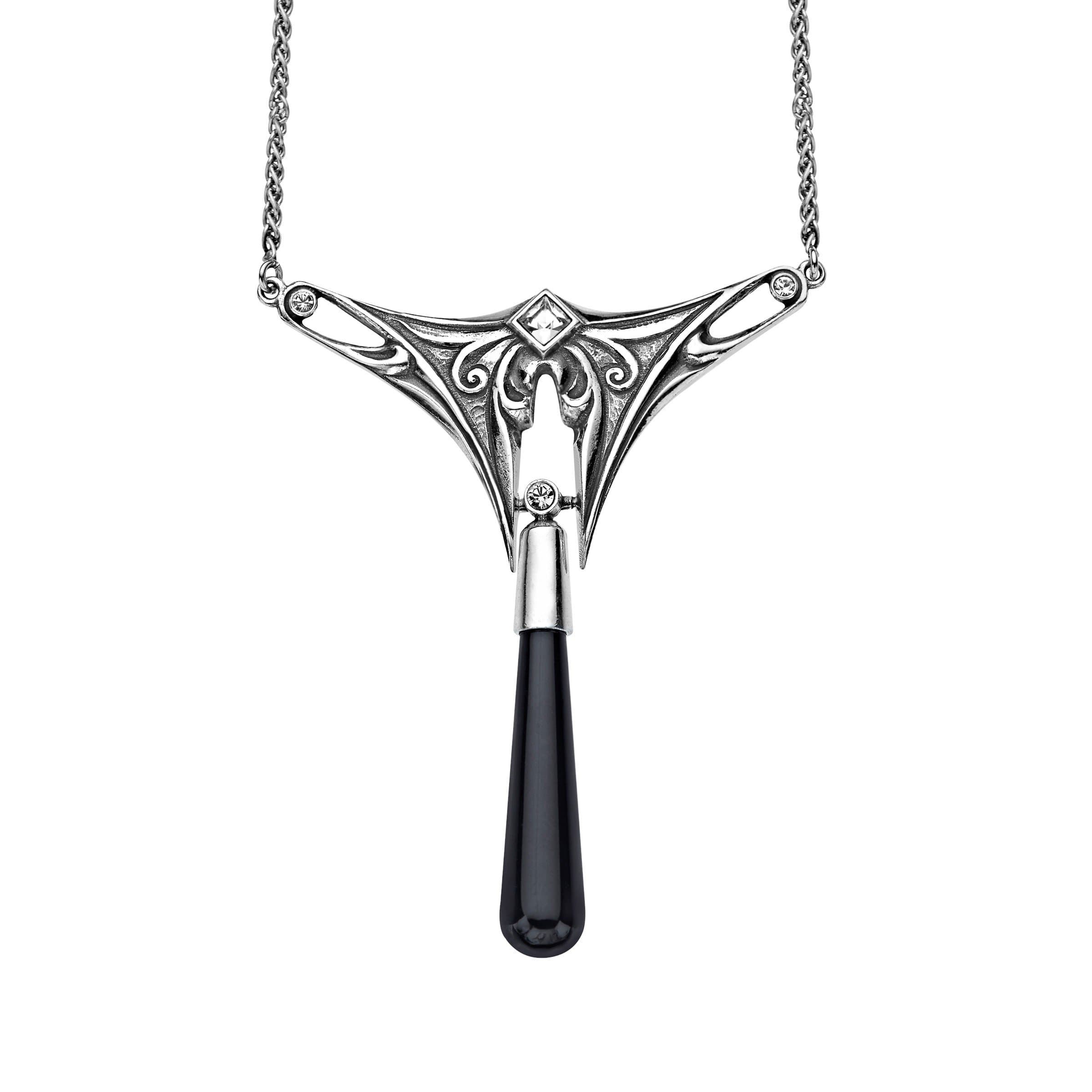 Van Kempen Art Deco Glass & Swarovski Crystals Necklace in Sterling Silver