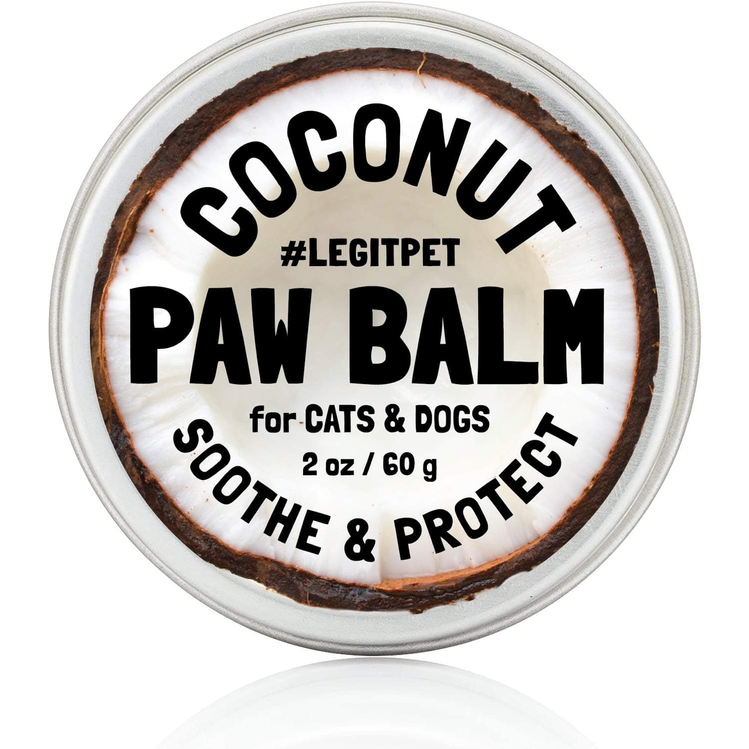 LEGITPET Dog Paw Balm Wax Soother & Moisturizer Cream with Natural Food-Grade Coconut Oil, Organic Shea Butter & Beeswax - 2 oz - Healing Protector for ed Dog Paws, Snout & Elbows