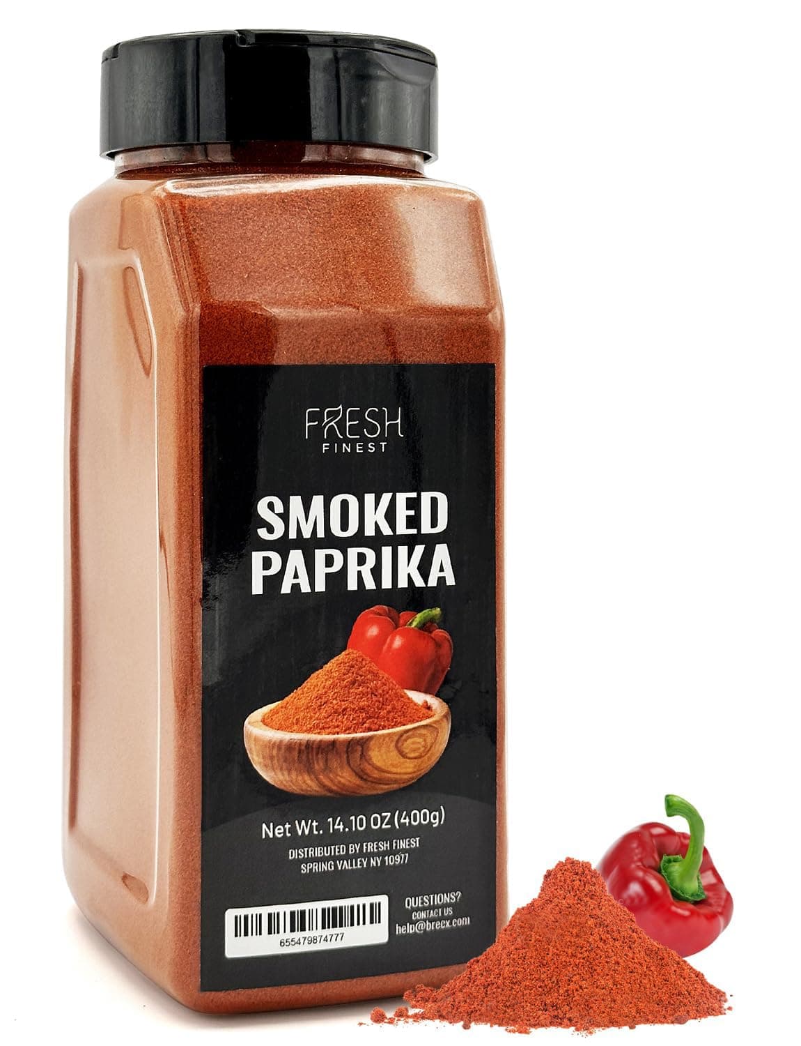 Fresh Finest Smoked Paprika – 14.10 oz Smoked Paprika Powder – Premium Paprika Seasoning for Cooking, Meat Rubs, Marinades, Sauces, Goulash – No Preservatives and Fillers – Rich and Intense Flavor