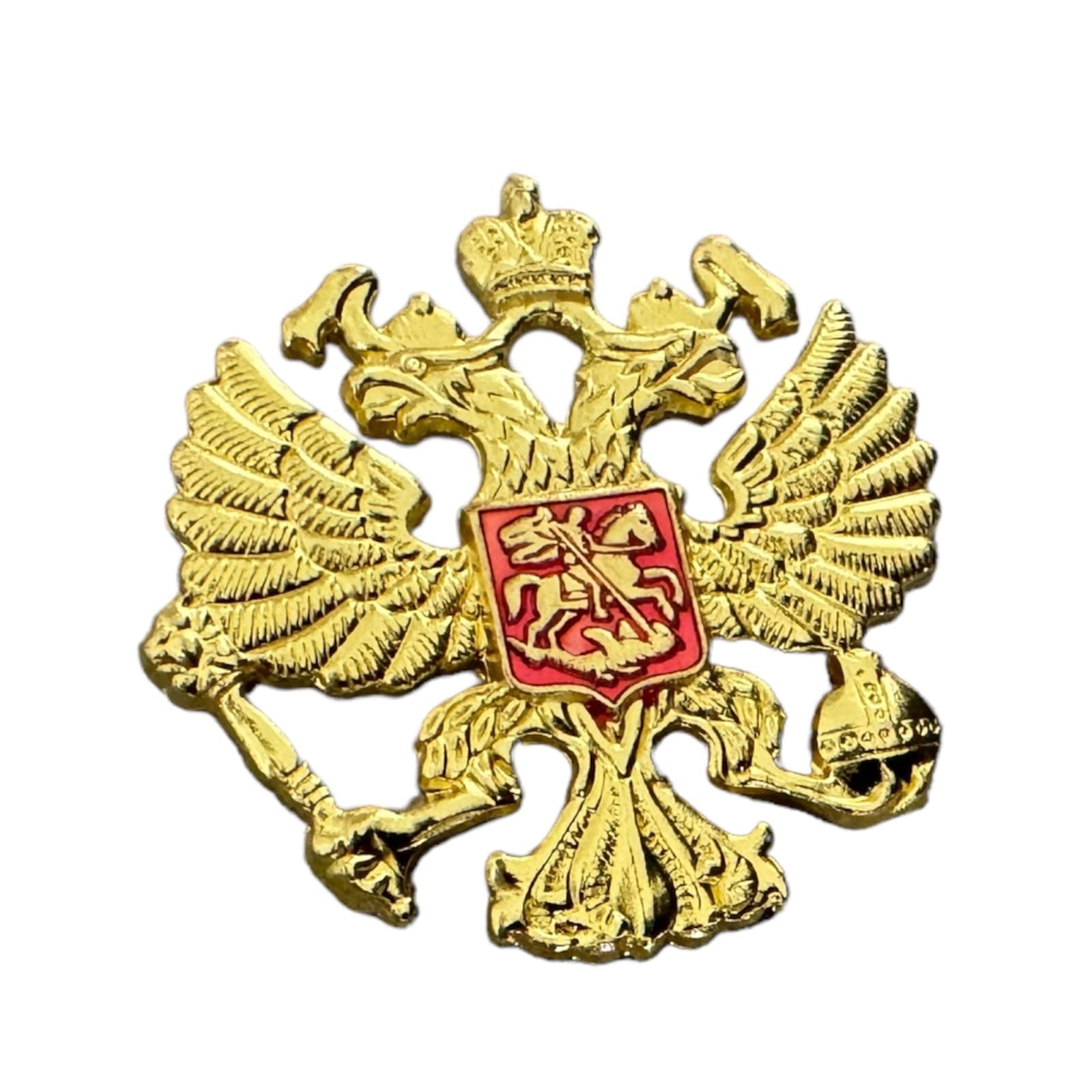 Russian Army Military Imperial Eagle Crest Cossack Trapper Ushanka Hat Cap Beret Metal Pin Badge Kokarda