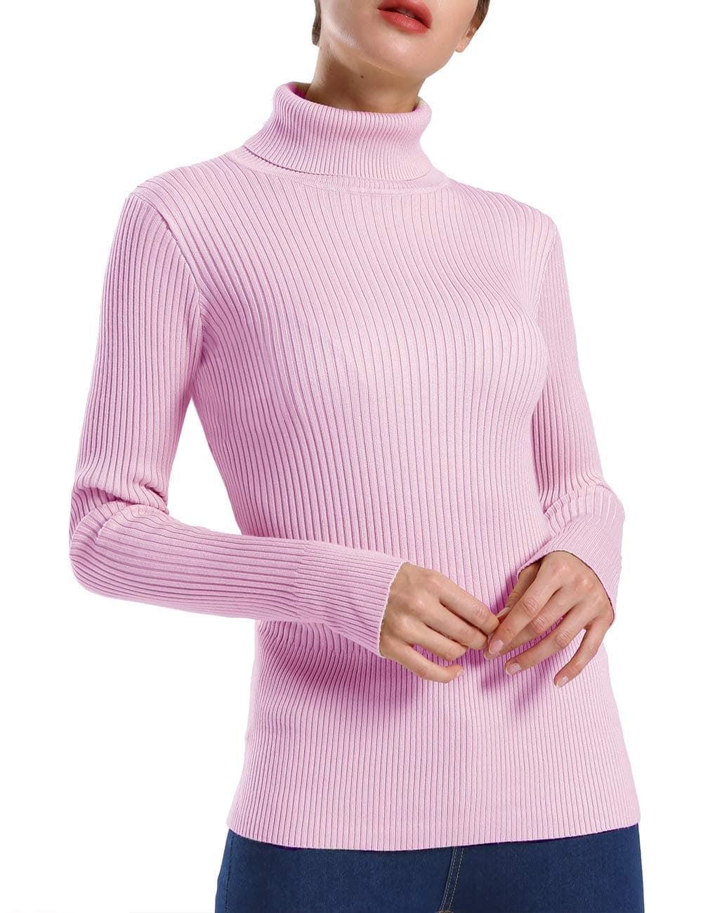 ninovino Women's Turtleneck Ribbed Long Sleeve Sweater Pullover Tops